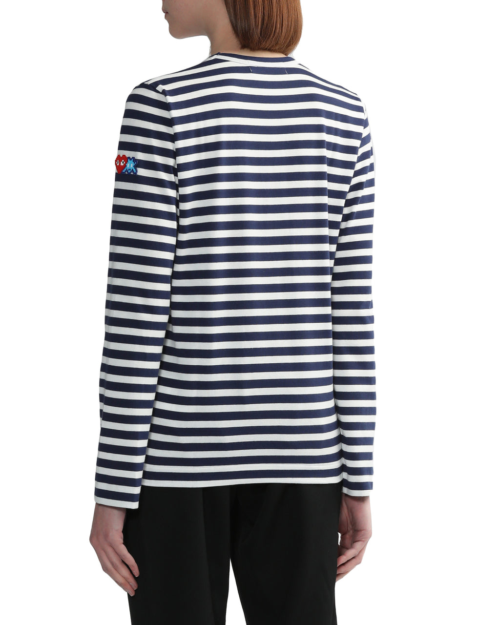 X INVADER striped long-sleeve tee