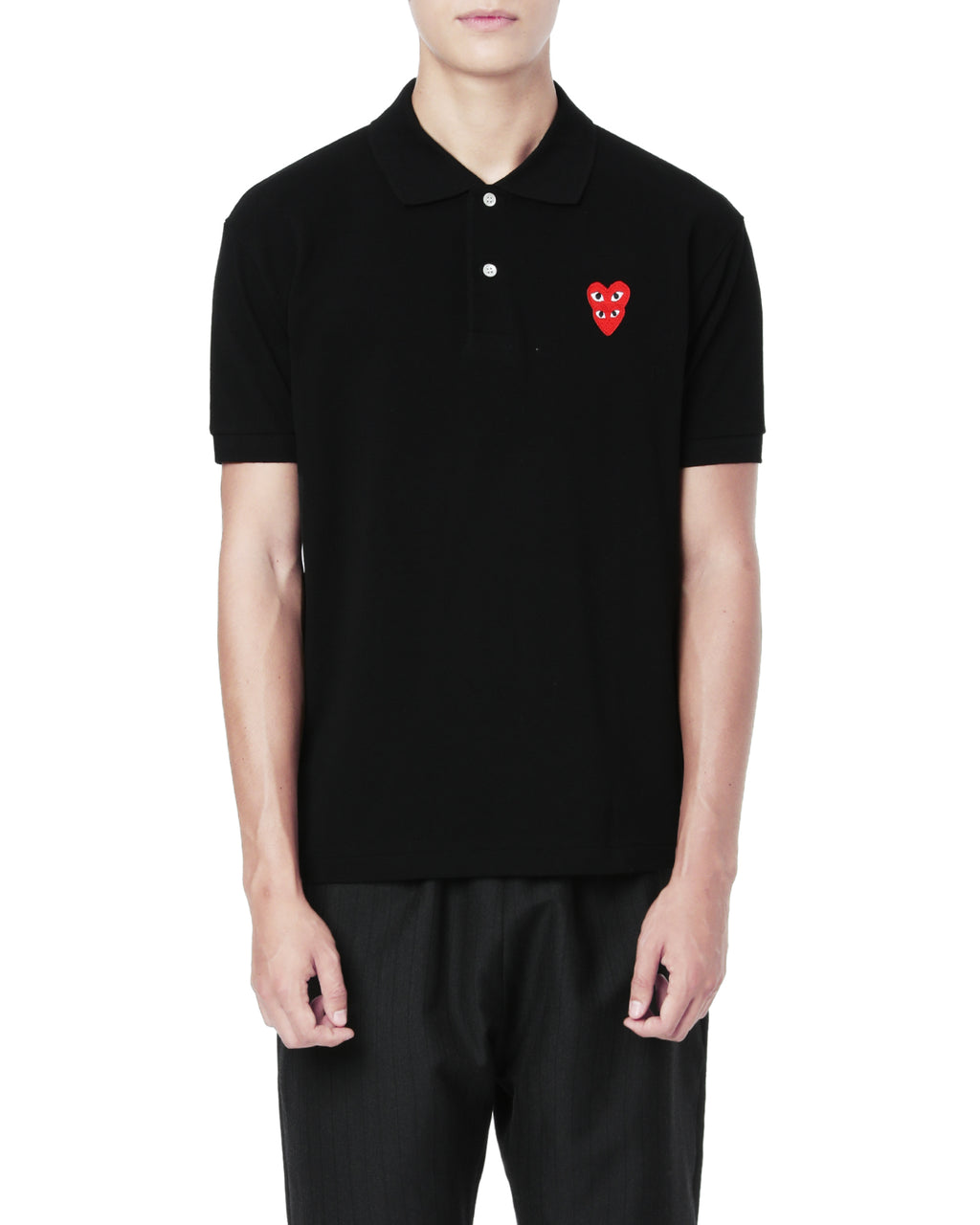 Double heart patch polo