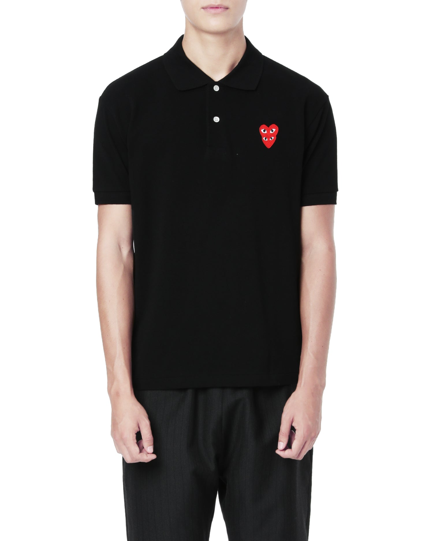Double heart patch polo