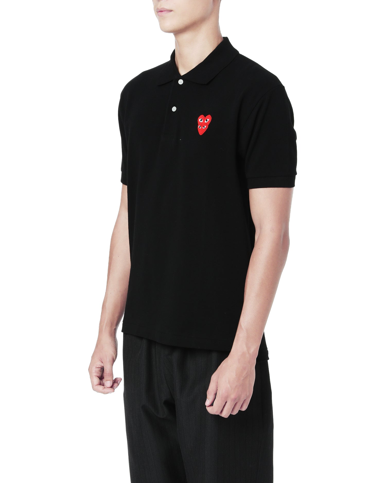 Double heart patch polo