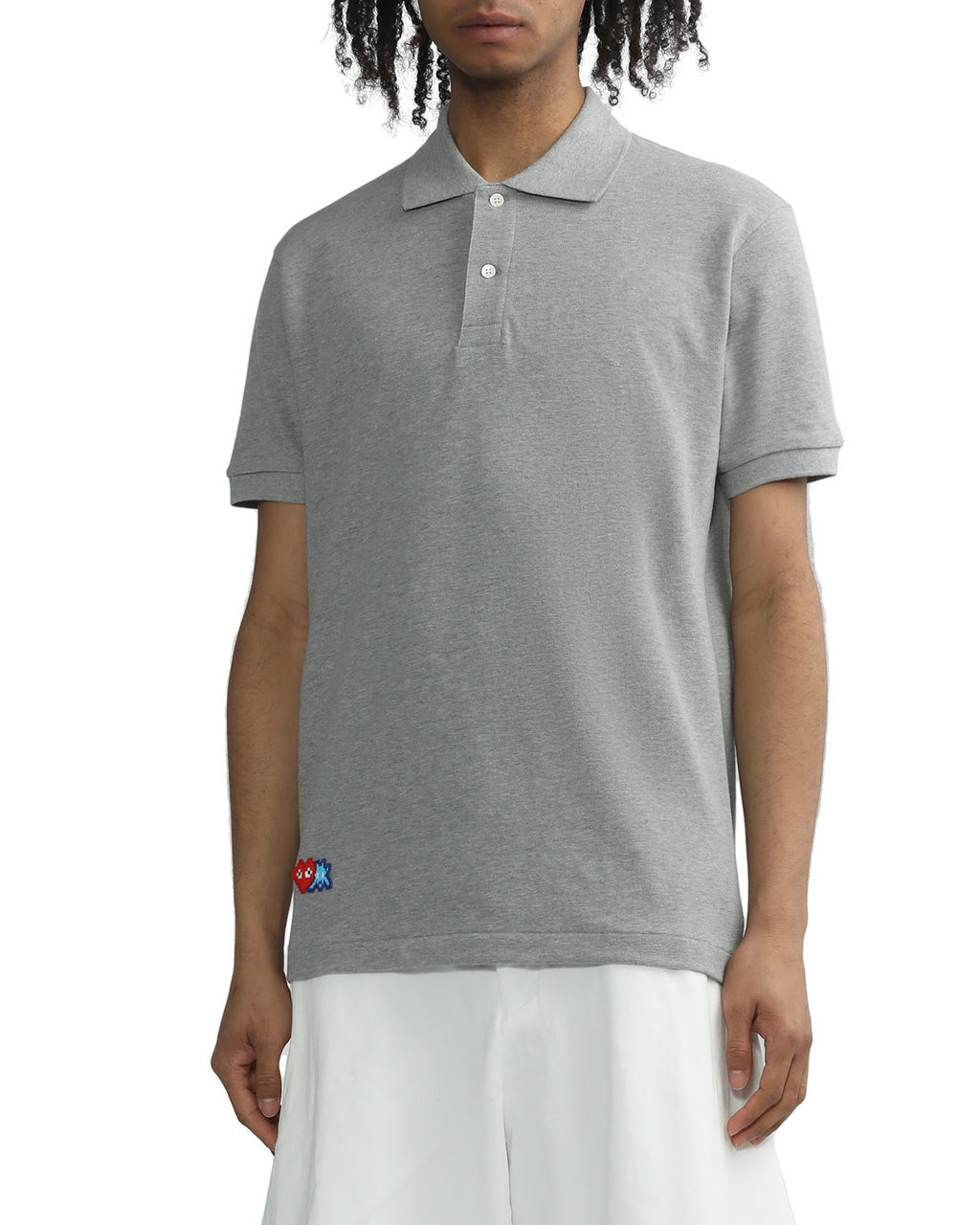X INVADER embroidered short sleeve polo shirt
