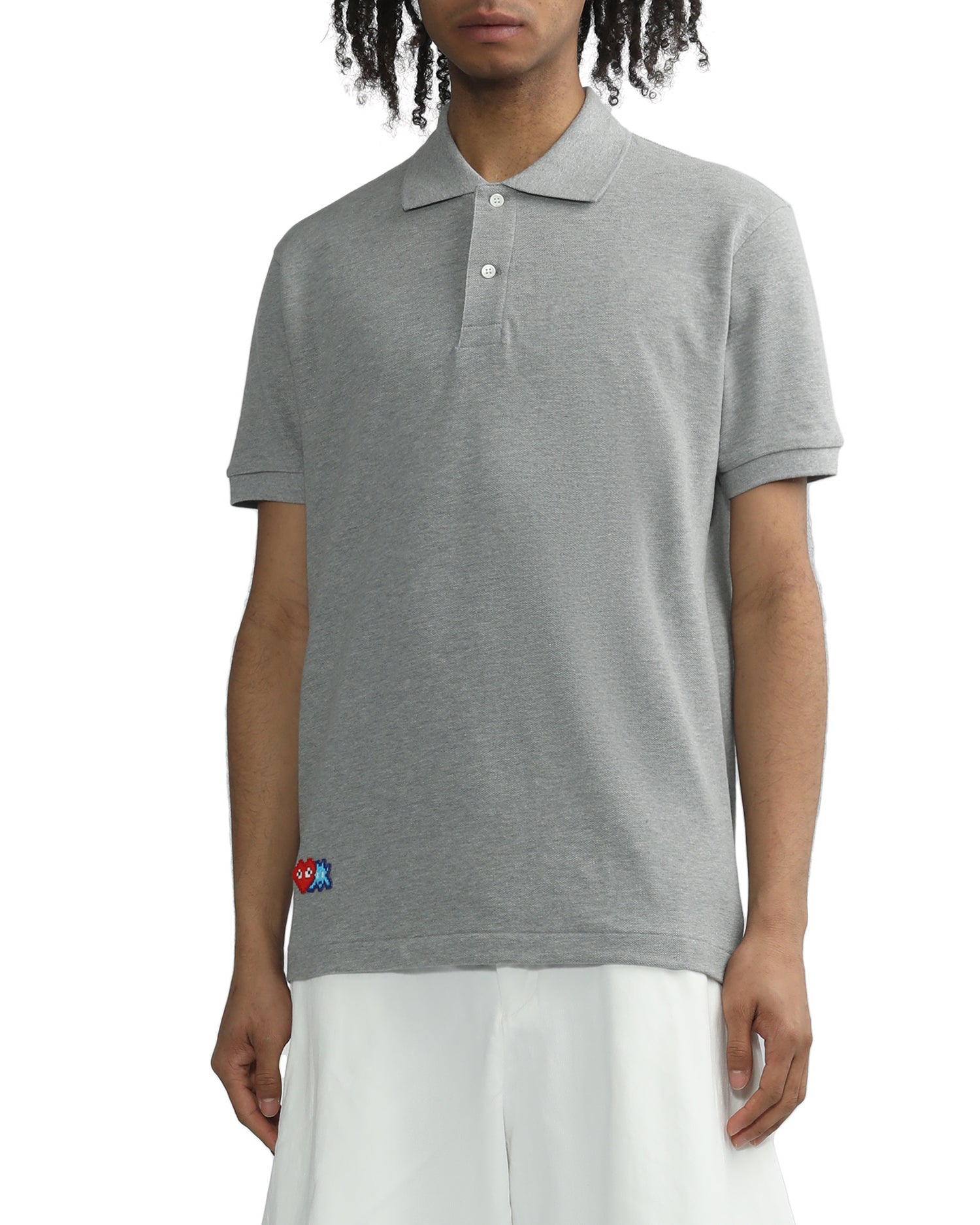 X INVADER embroidered short sleeve polo shirt