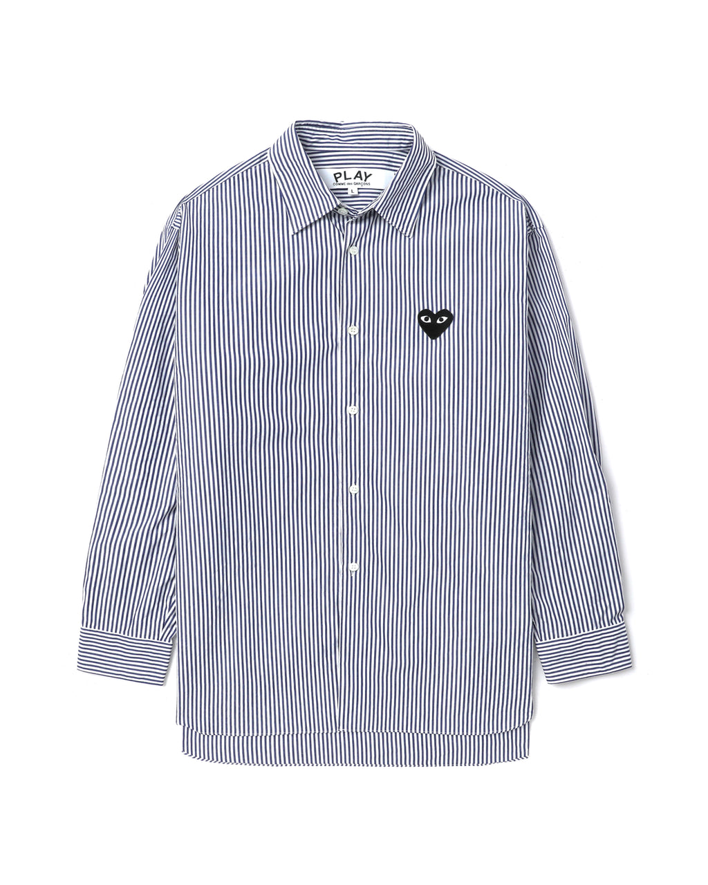 Heart patch stripe shirt