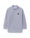 Heart patch stripe shirt