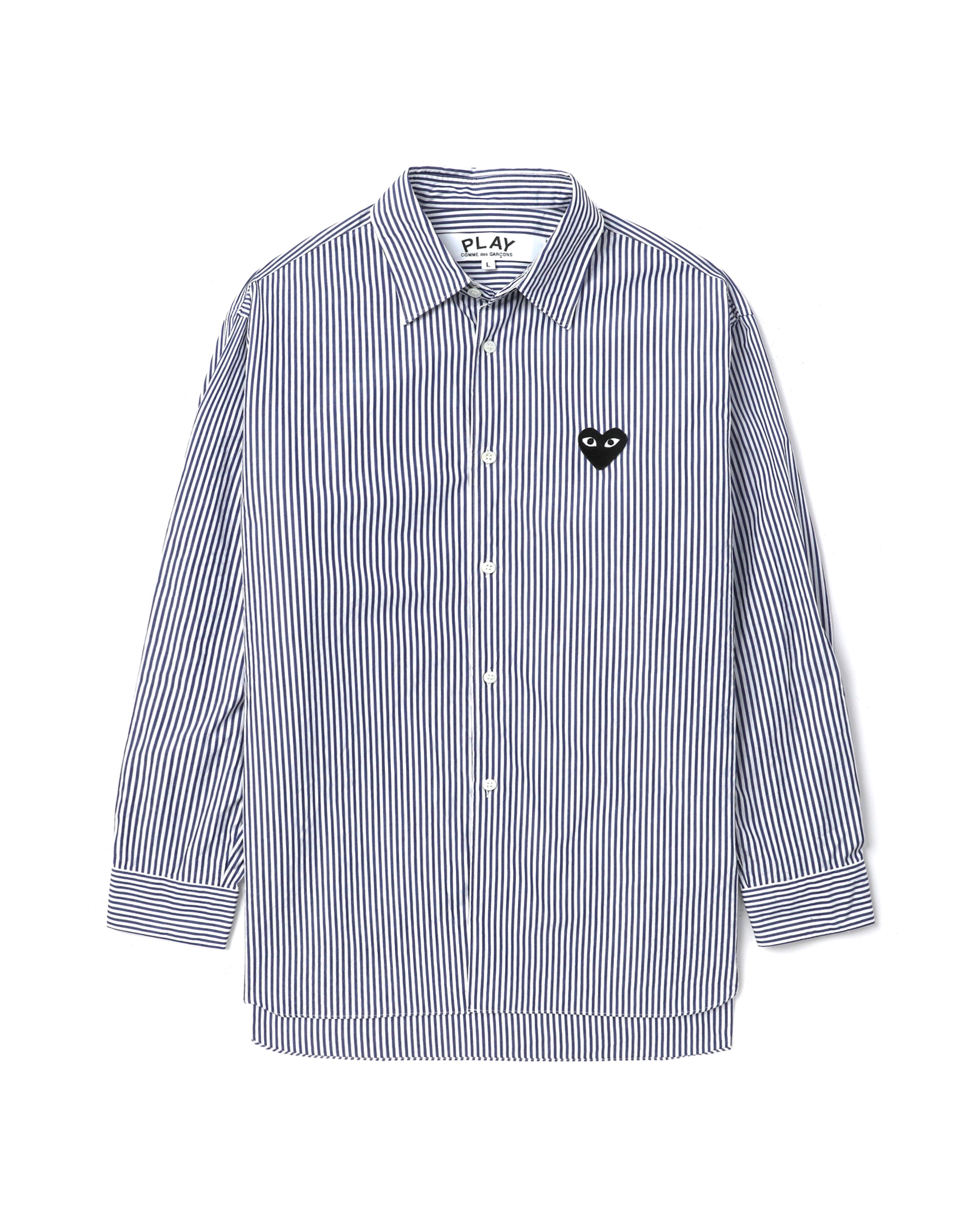 Heart patch stripe shirt