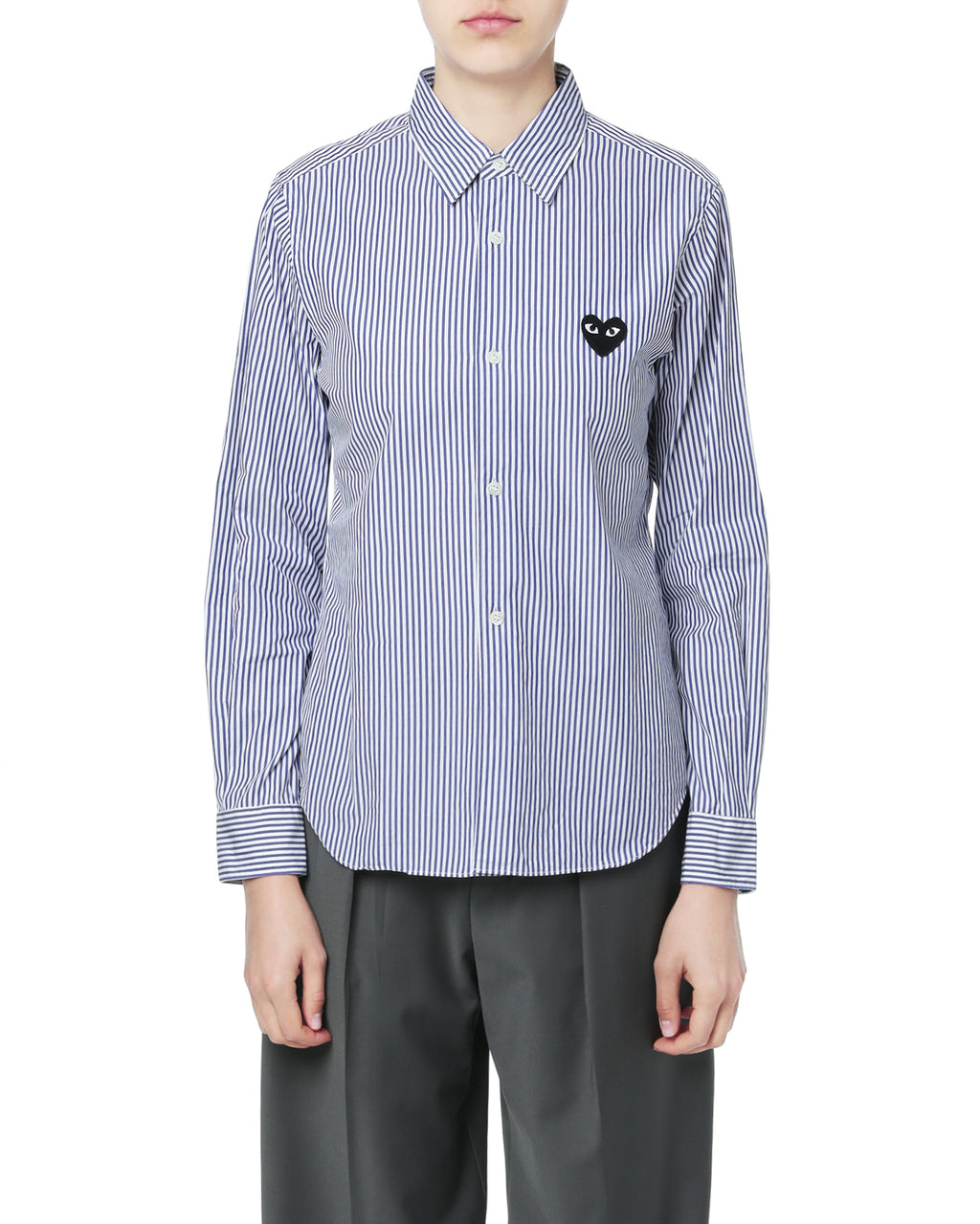 Heart logo pinstripes shirt
