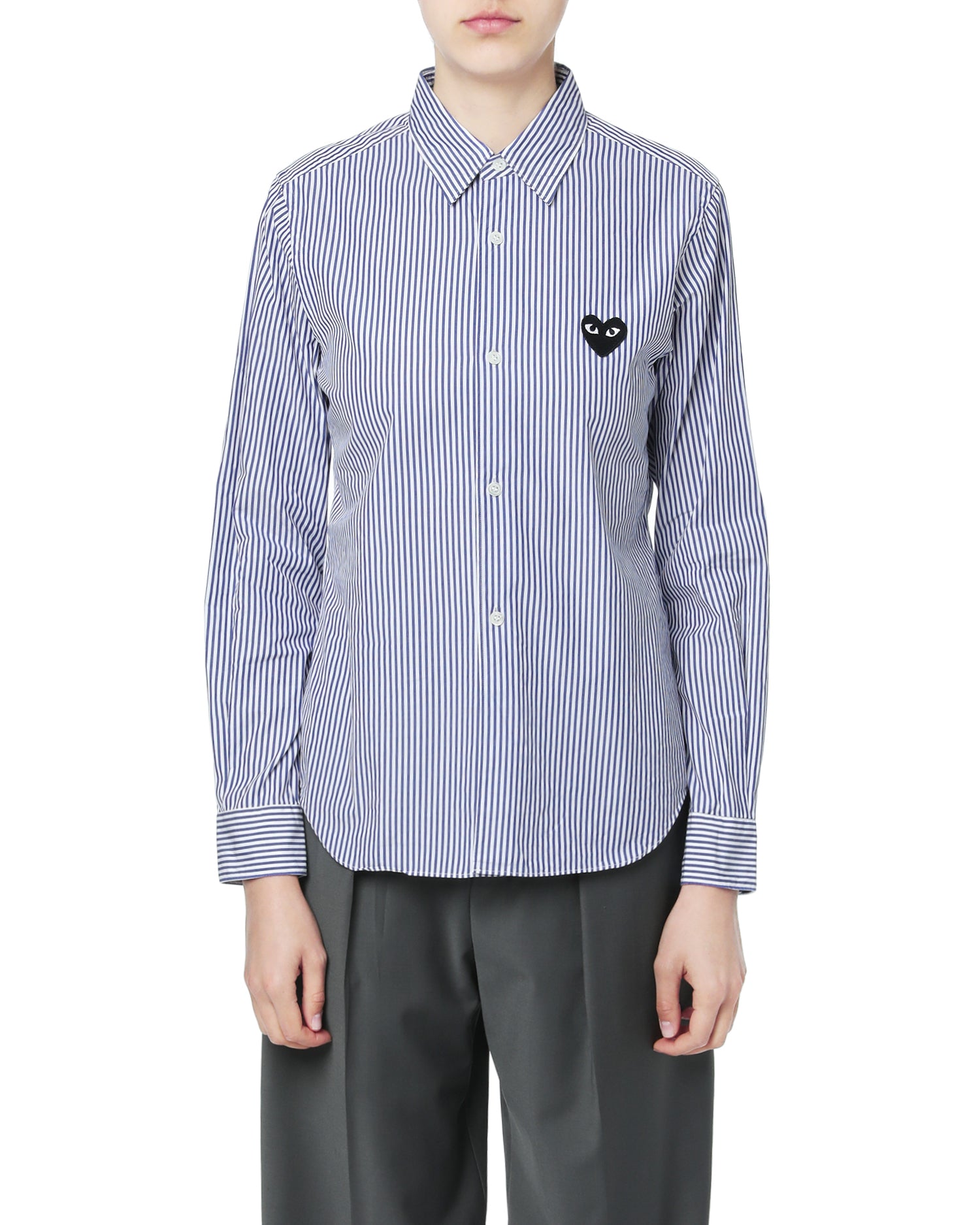 Heart logo pinstripes shirt