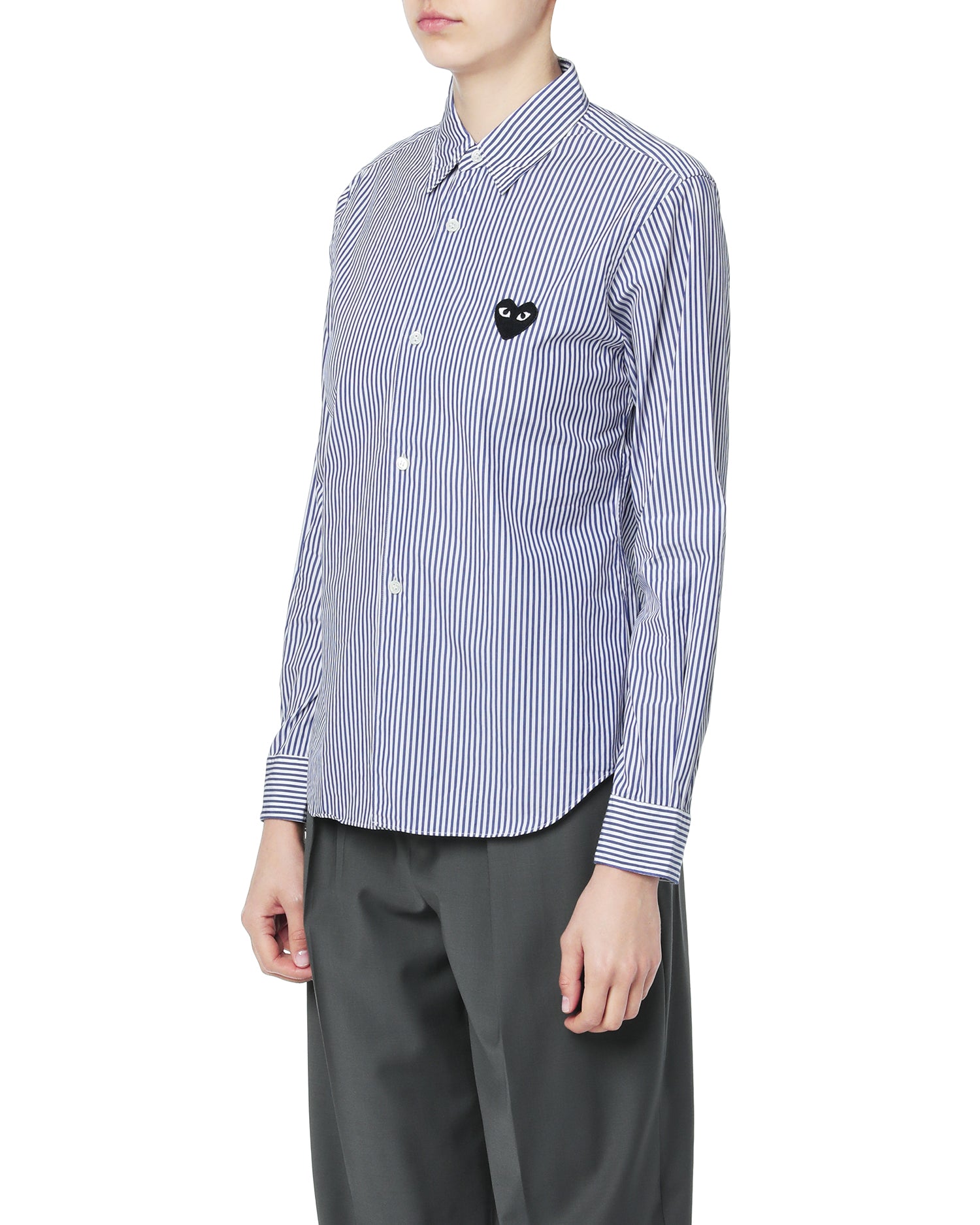 Heart logo pinstripes shirt