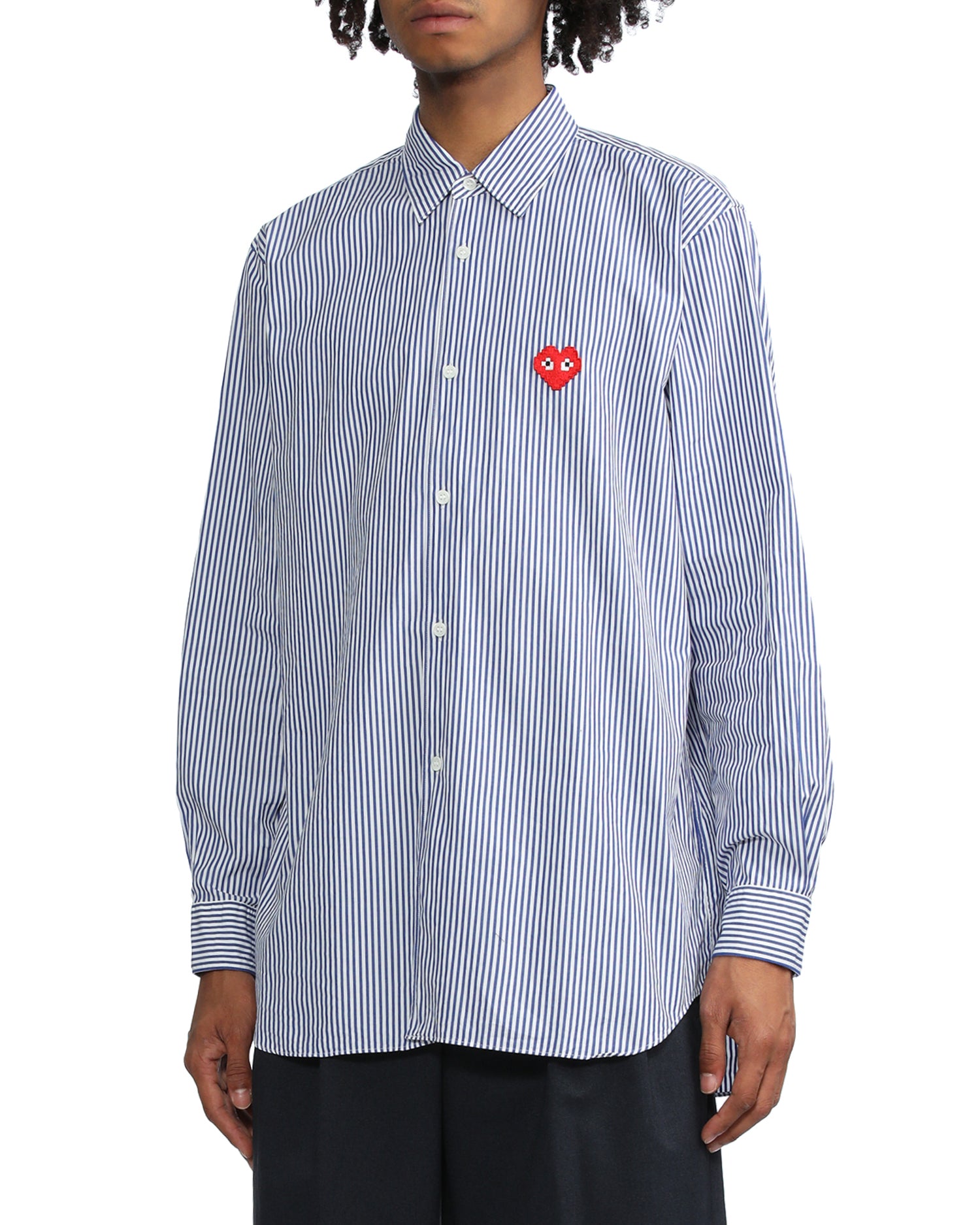X INVADER logo stripe shirt
