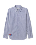 X INVADER striped long-sleeve shirt