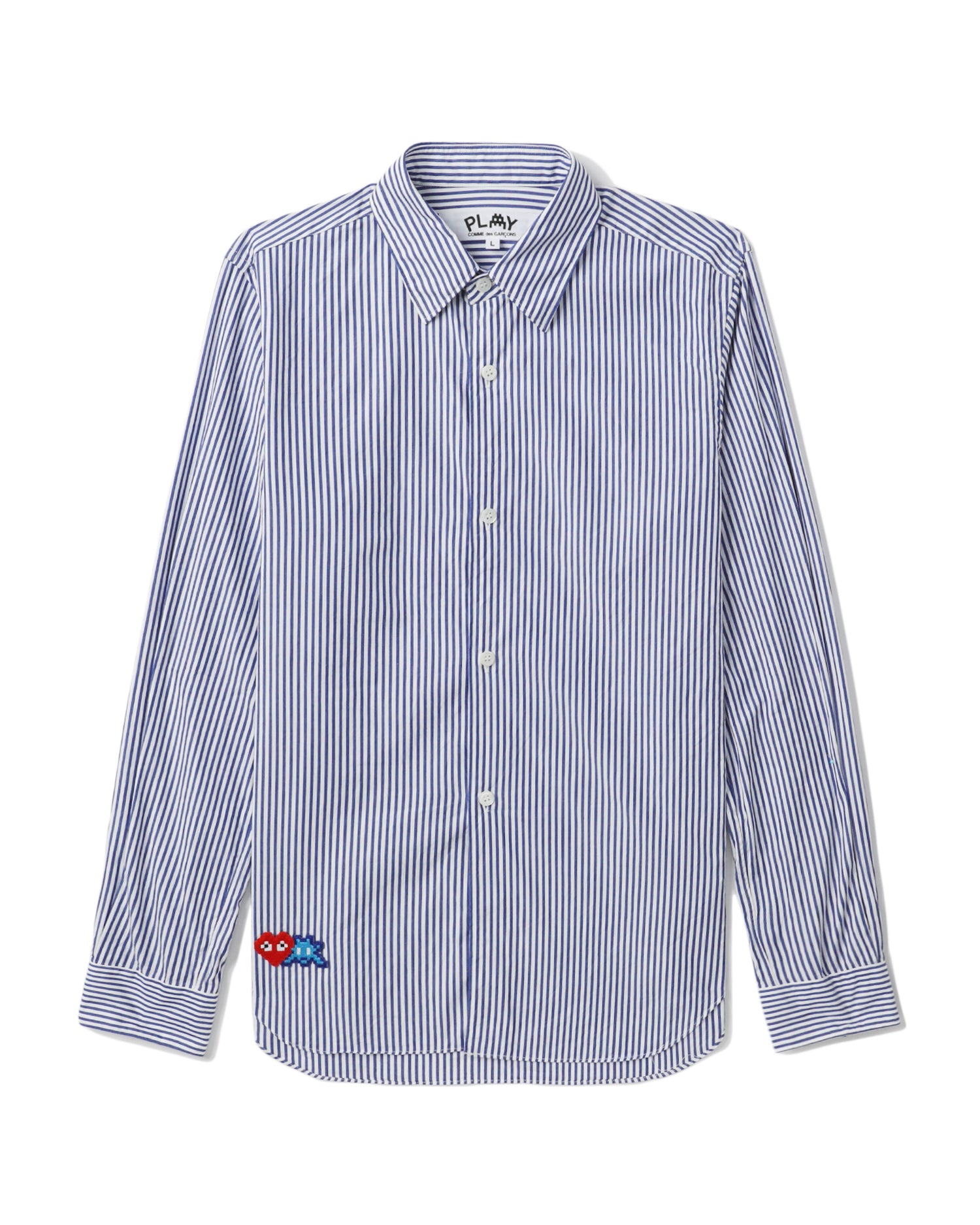 X INVADER striped long-sleeve shirt