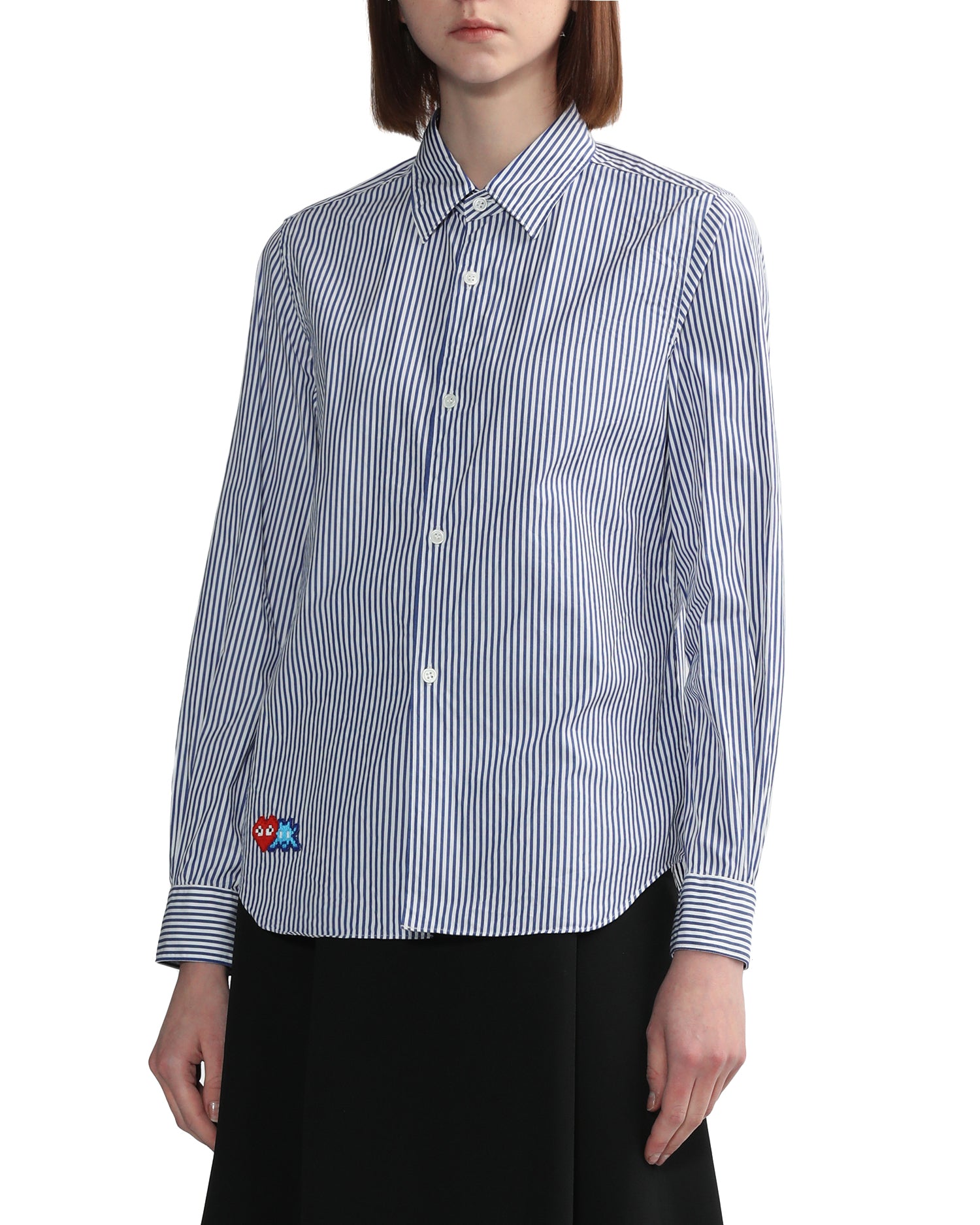 X INVADER striped long-sleeve shirt