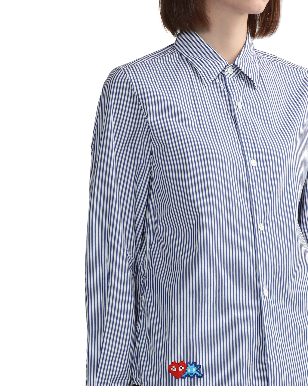 X INVADER striped long-sleeve shirt