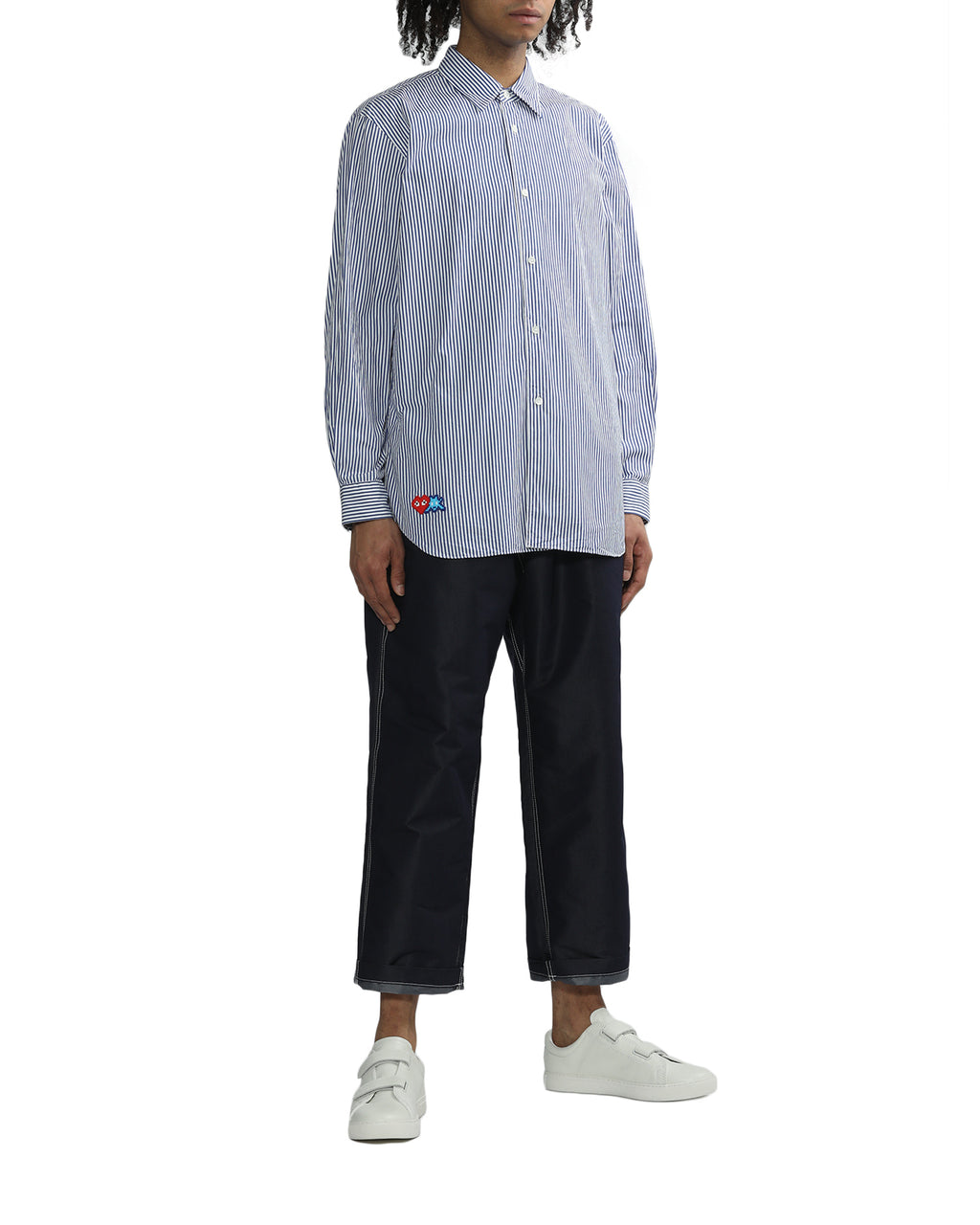 X INVADER logo stripe shirt