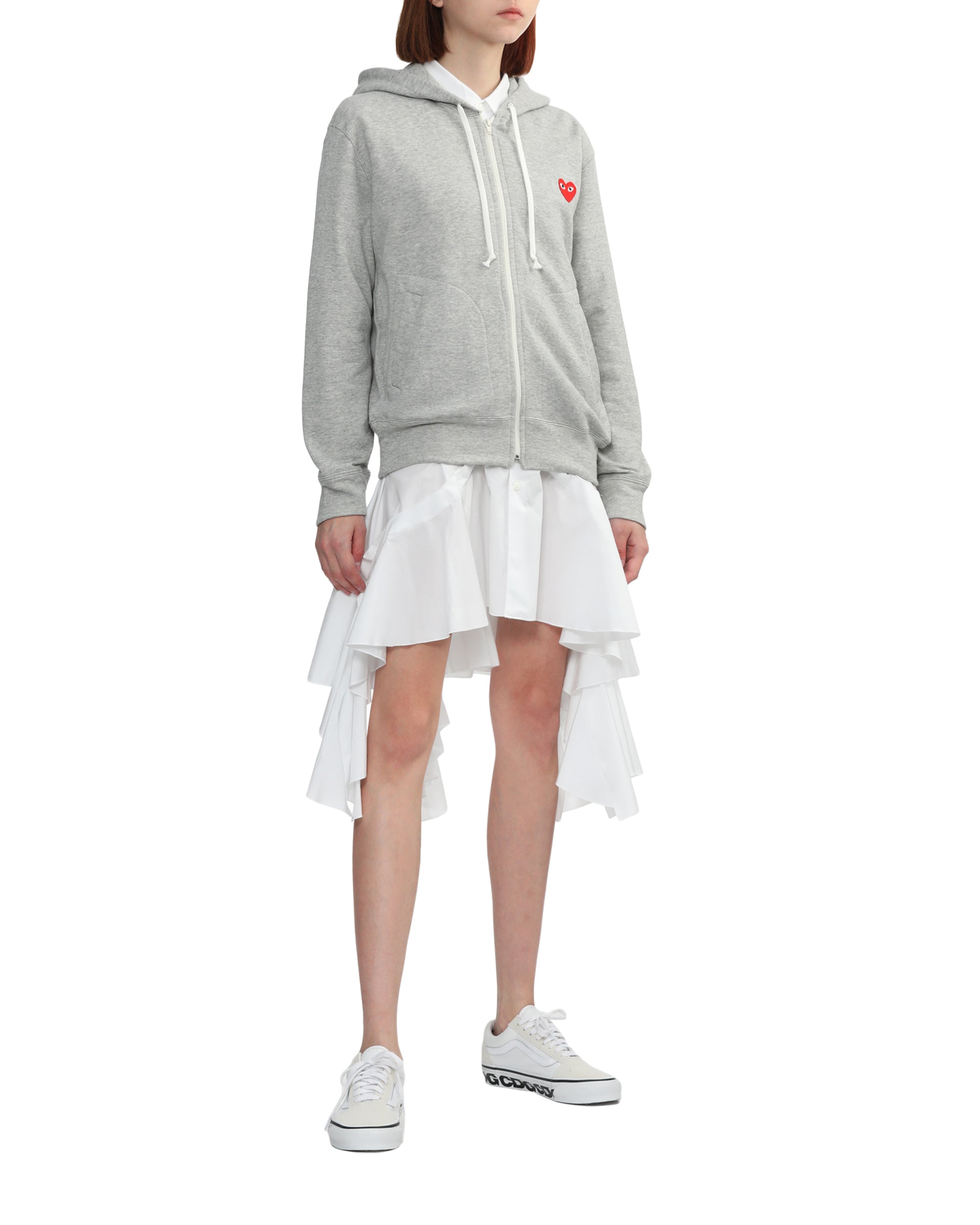 Multi logo zip up hoodie