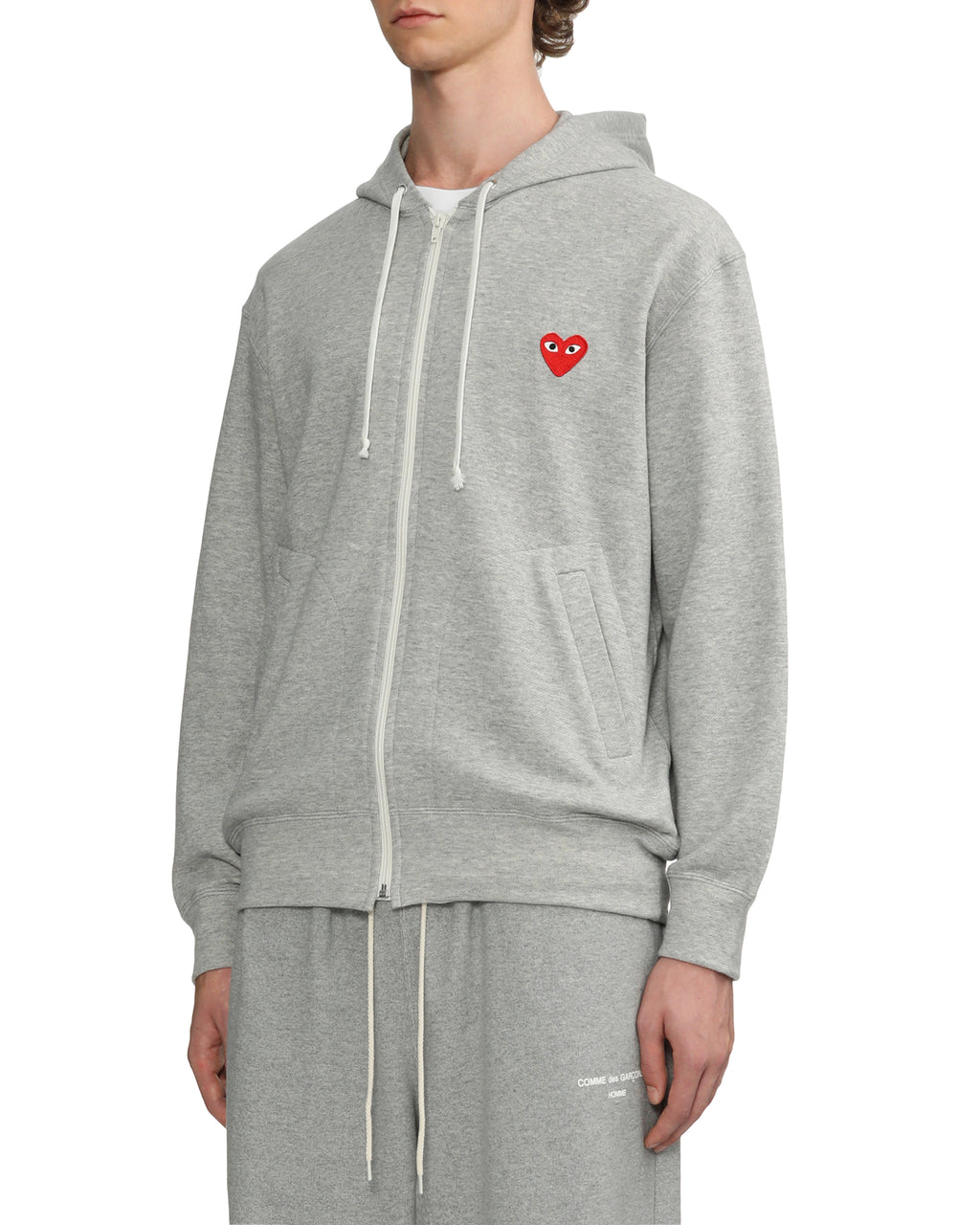 Multi logo zip up hoodie