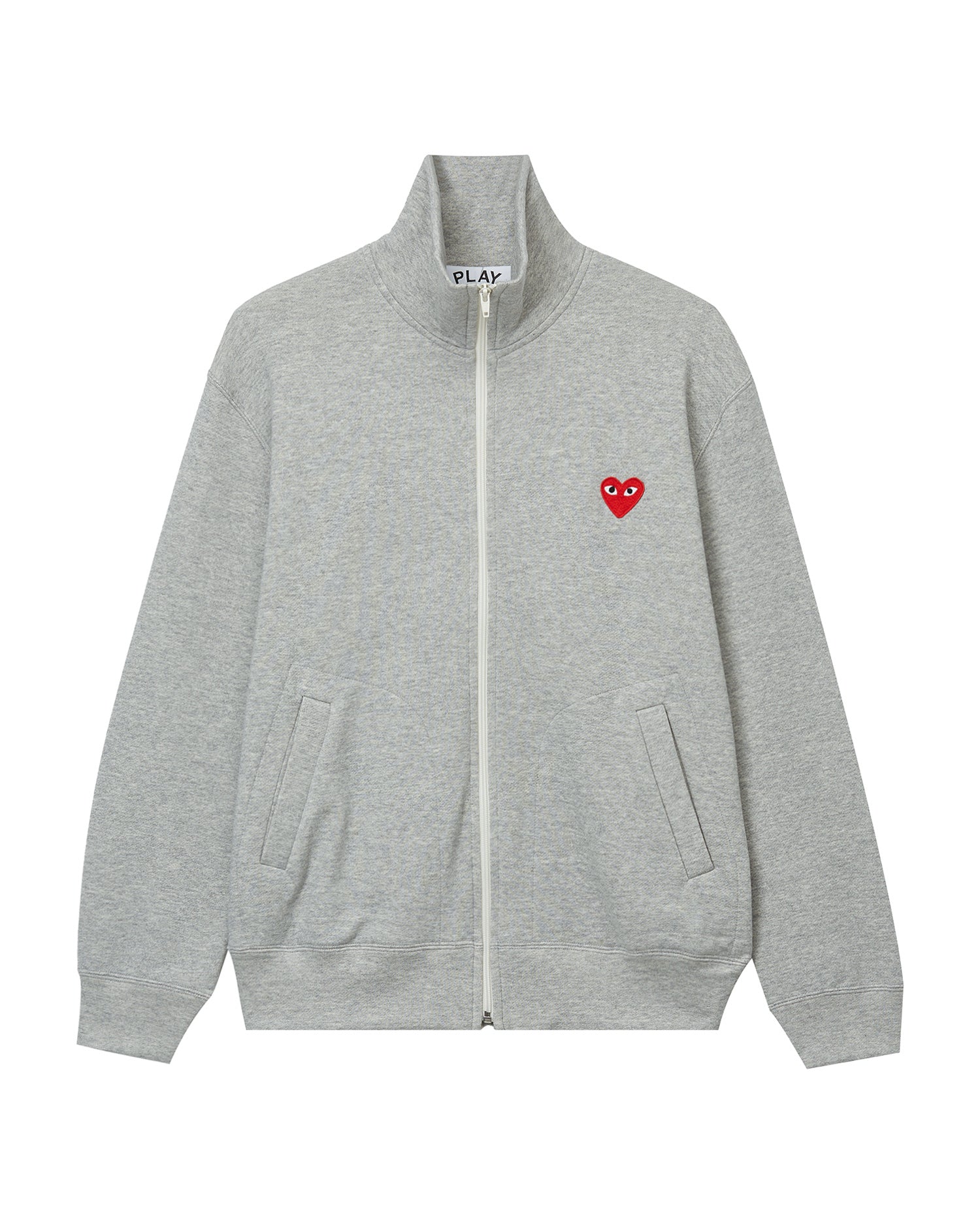 Heart logo zip-up cardigan