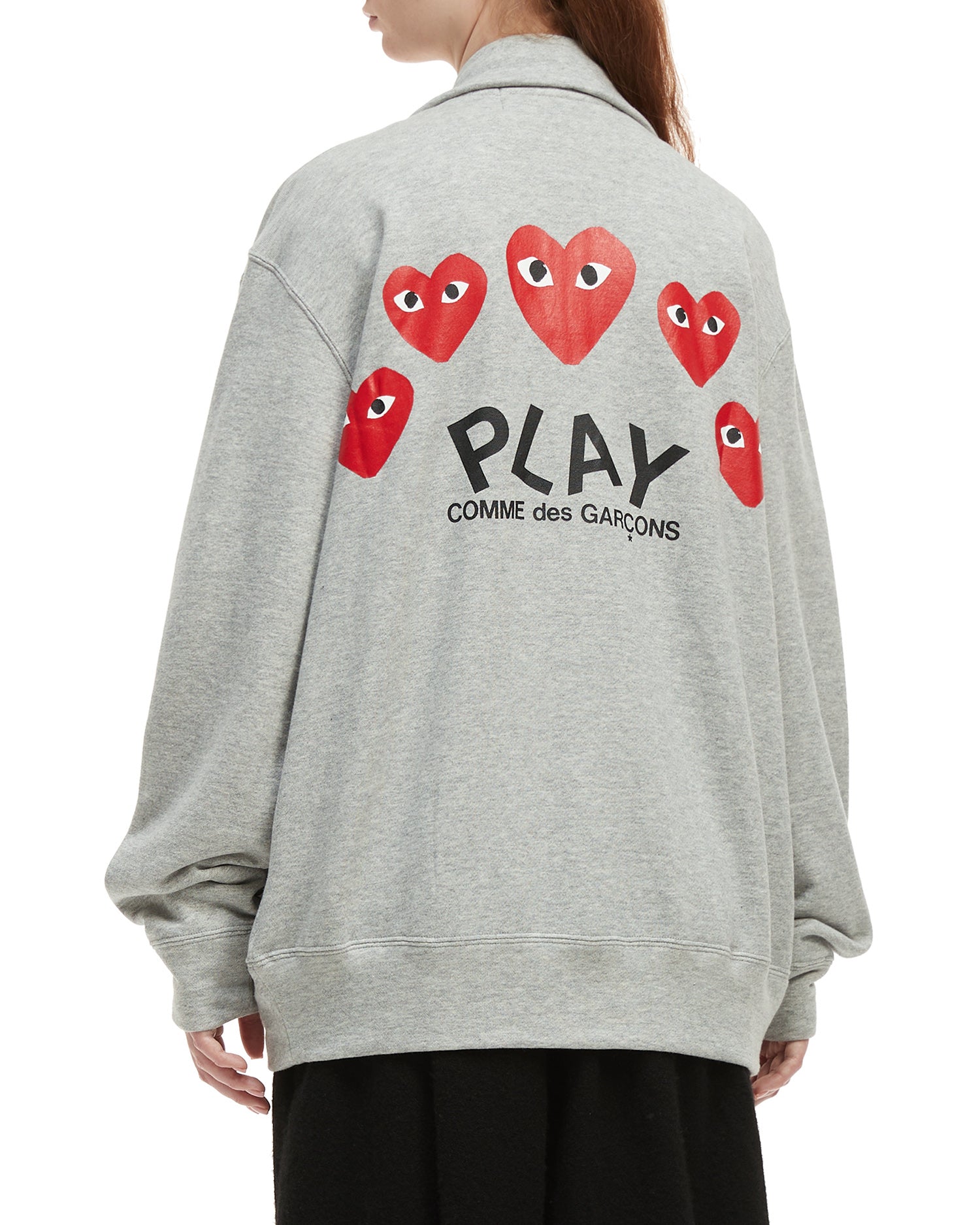 Heart logo zip-up cardigan