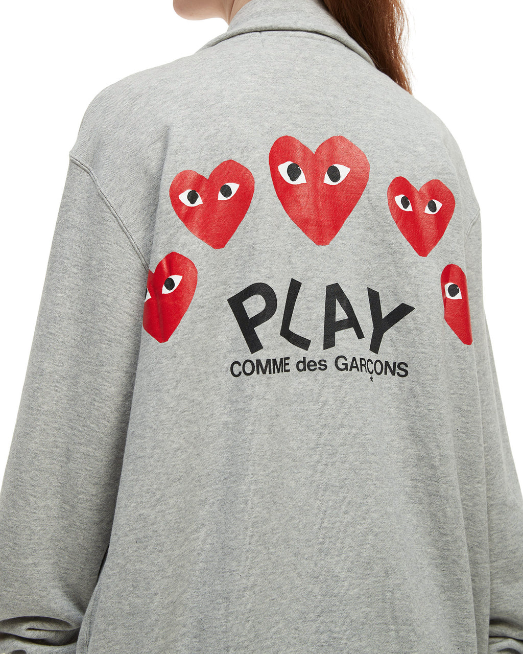 Heart logo zip-up cardigan