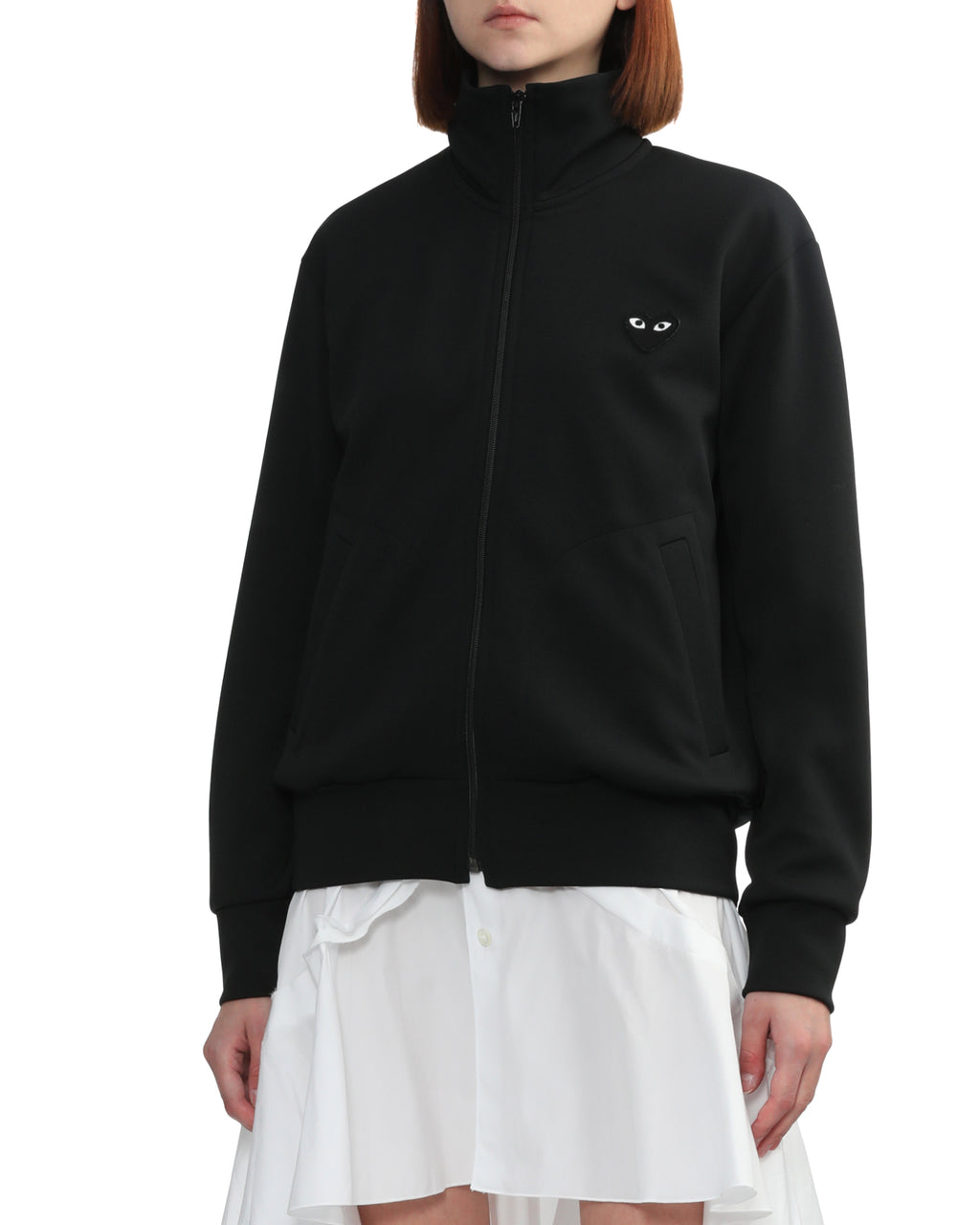 Heart emblem zip-up jacket