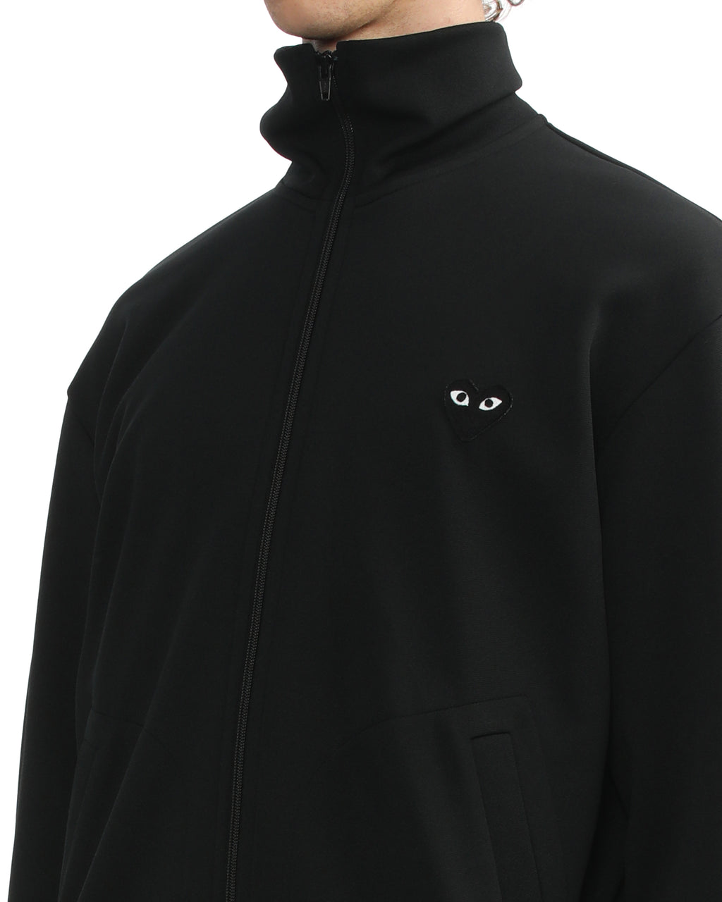 Heart emblem zip-up jacket