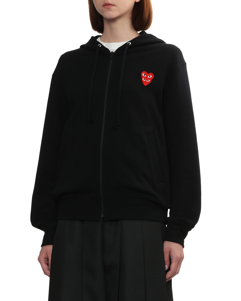 Merged heart emblem hoodie