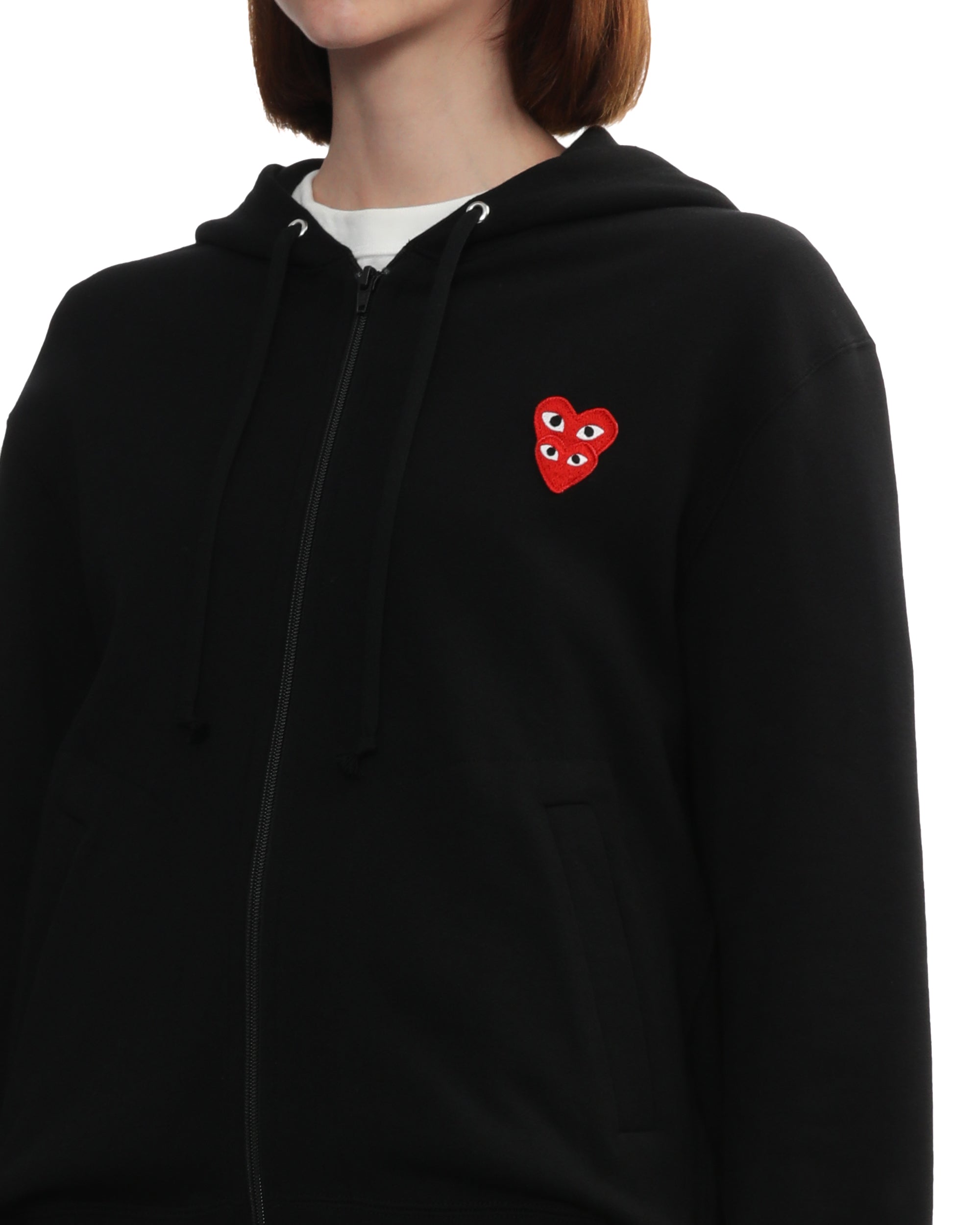 Merged heart emblem hoodie