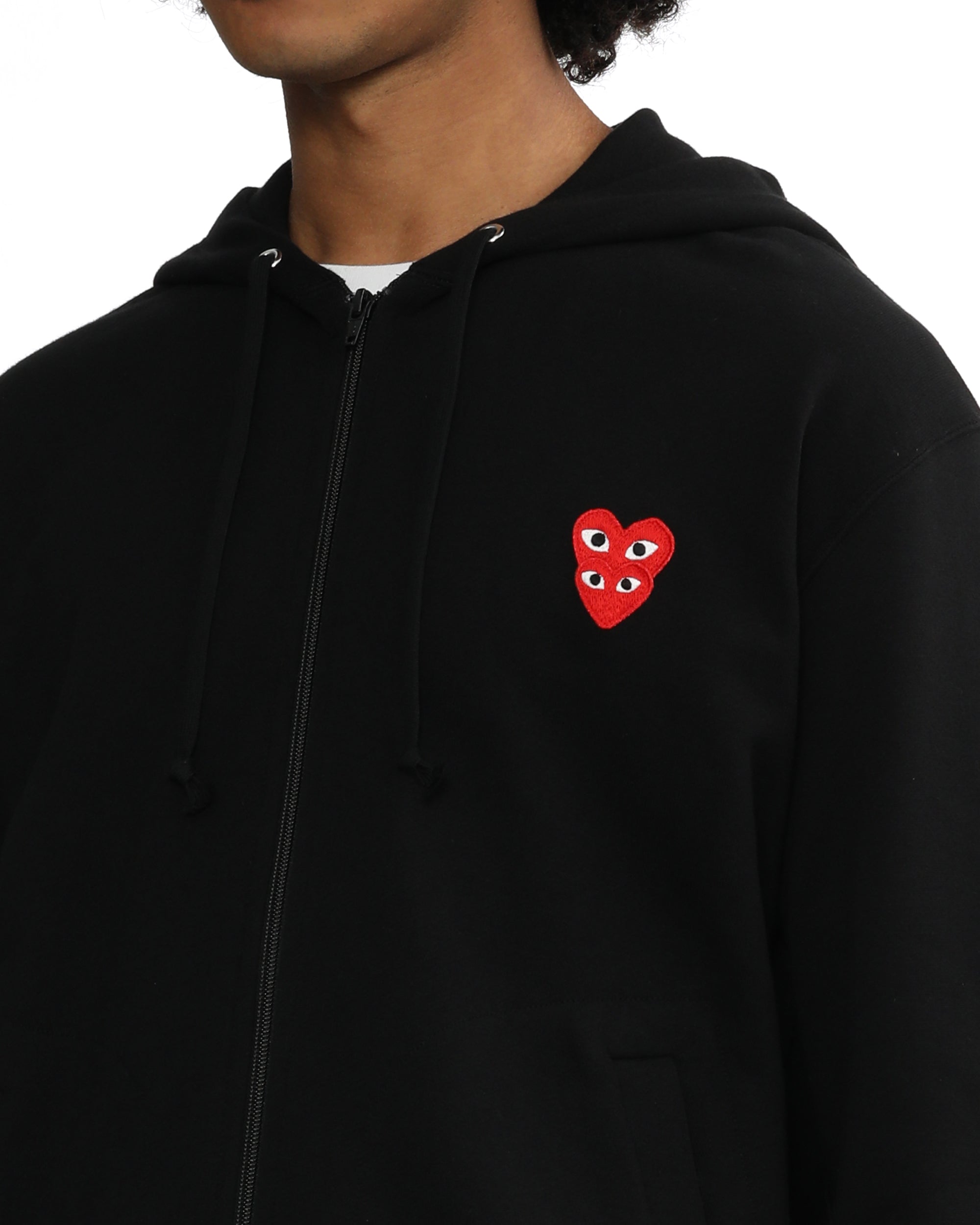 Merged heart emblem hoodie
