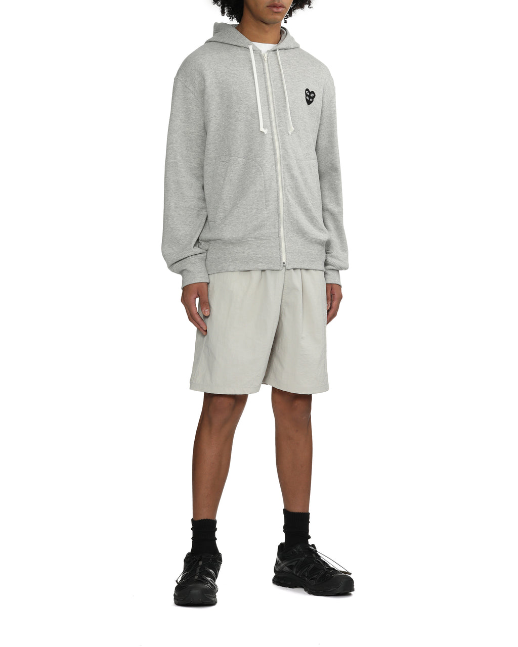 Logo embroidered zip-up jacket