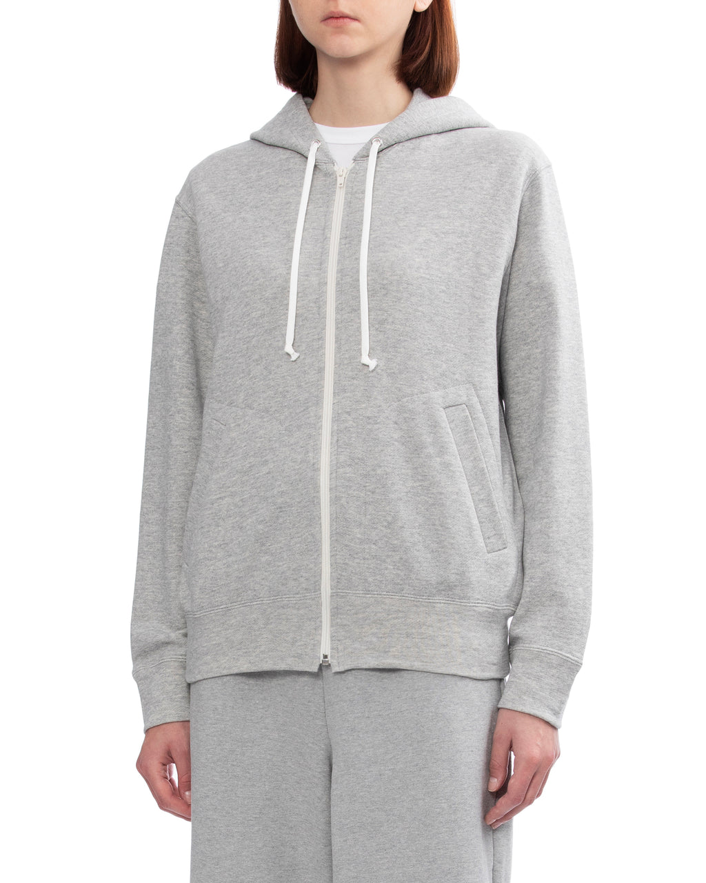 Heart emblem zip-up hoodie