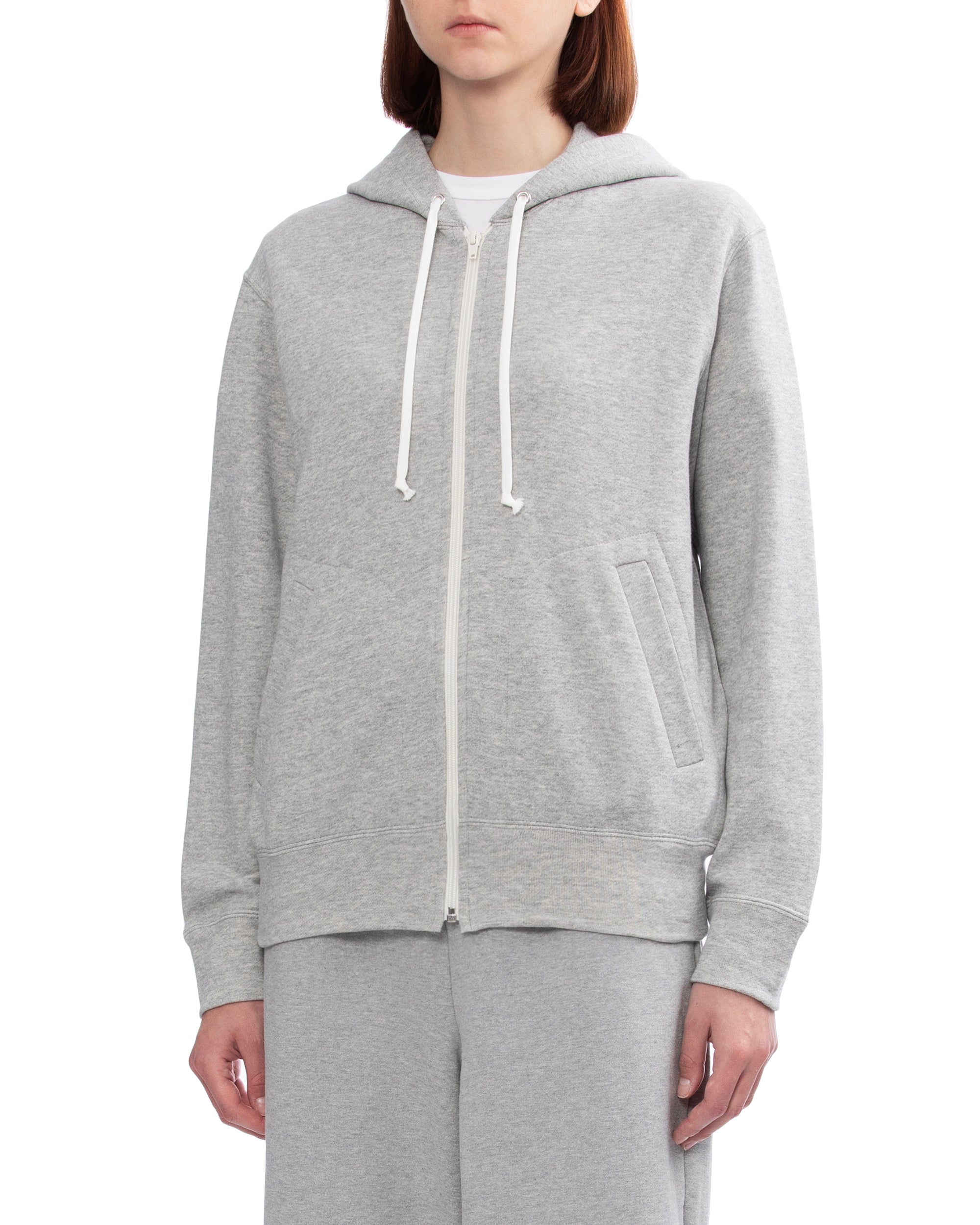 Heart emblem zip-up hoodie