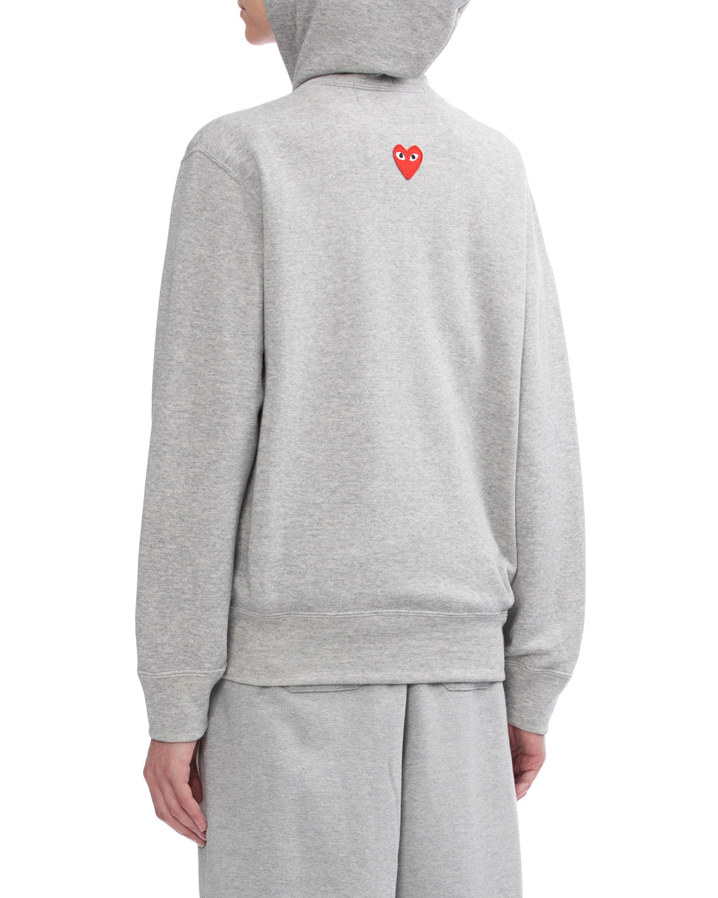 Heart emblem zip-up hoodie