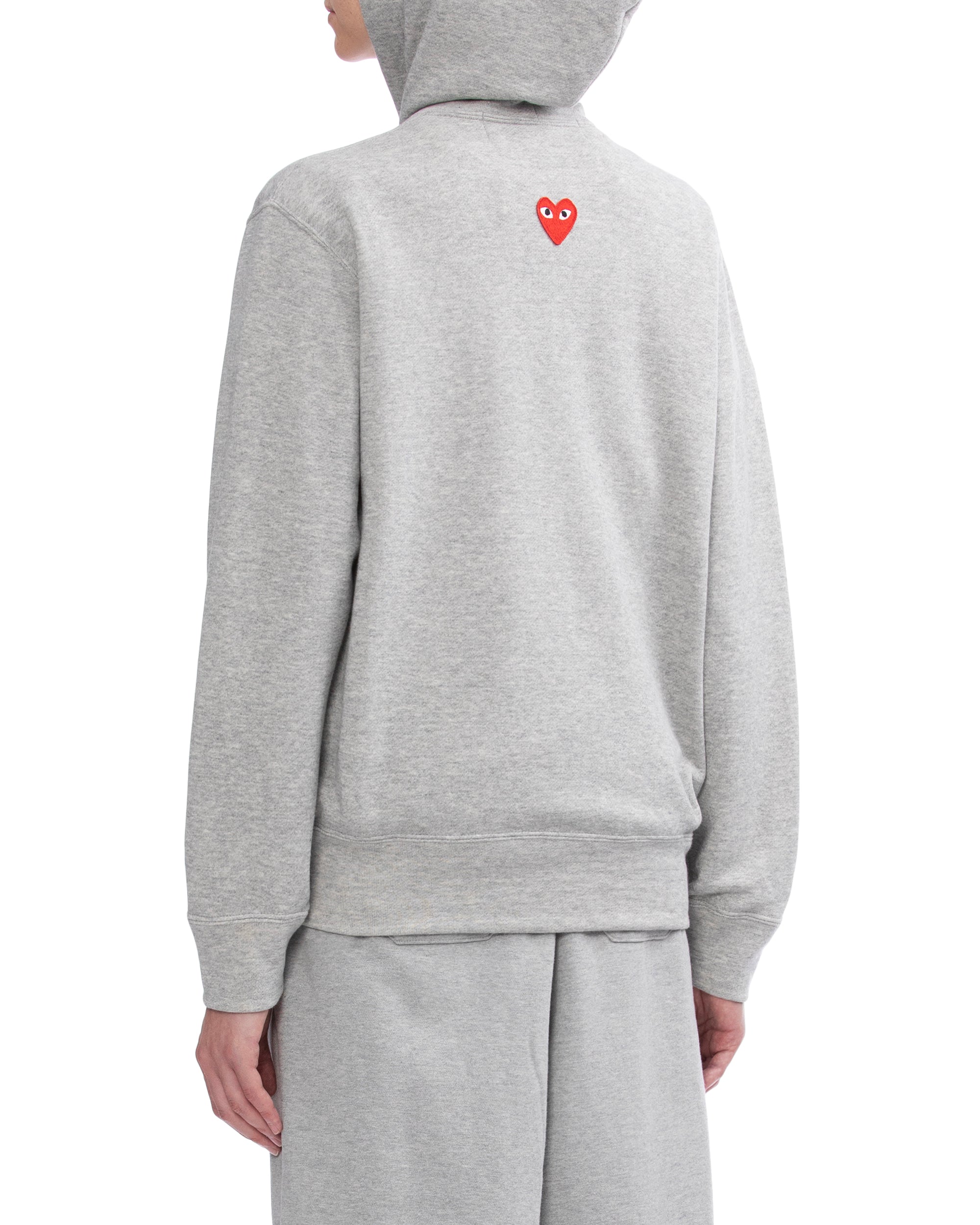 Heart emblem zip-up hoodie