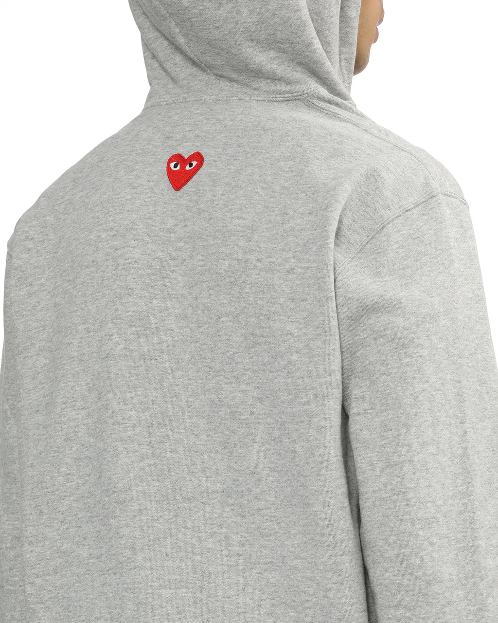 Heart emblem zip-up hoodie
