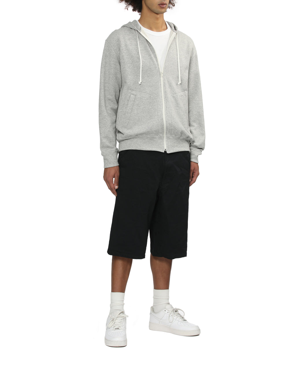 Heart emblem zip-up hoodie