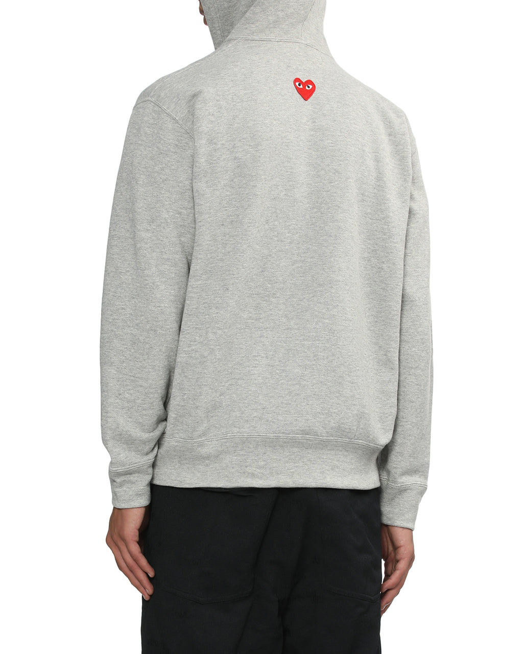 Heart emblem zip-up hoodie