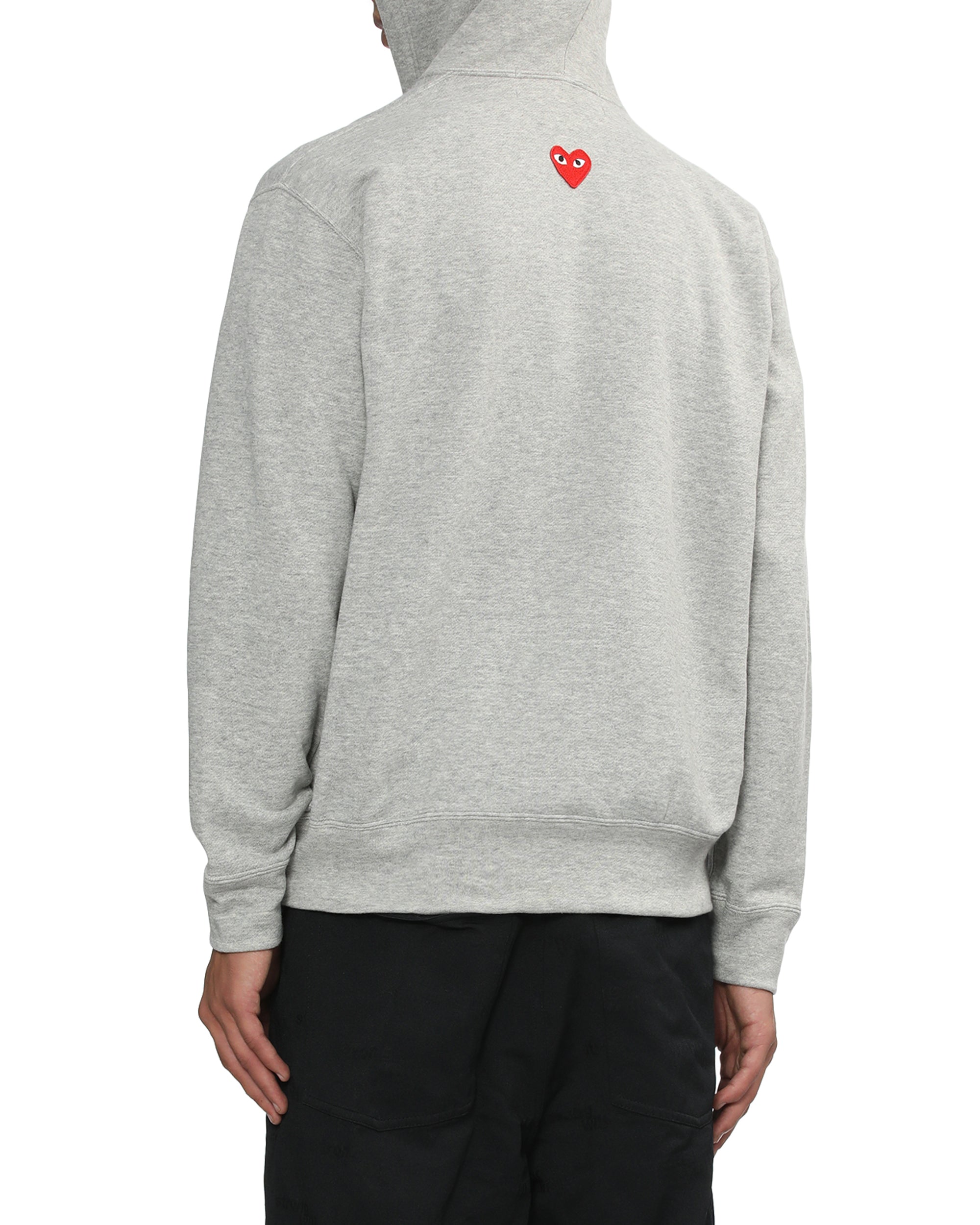 Heart emblem zip-up hoodie