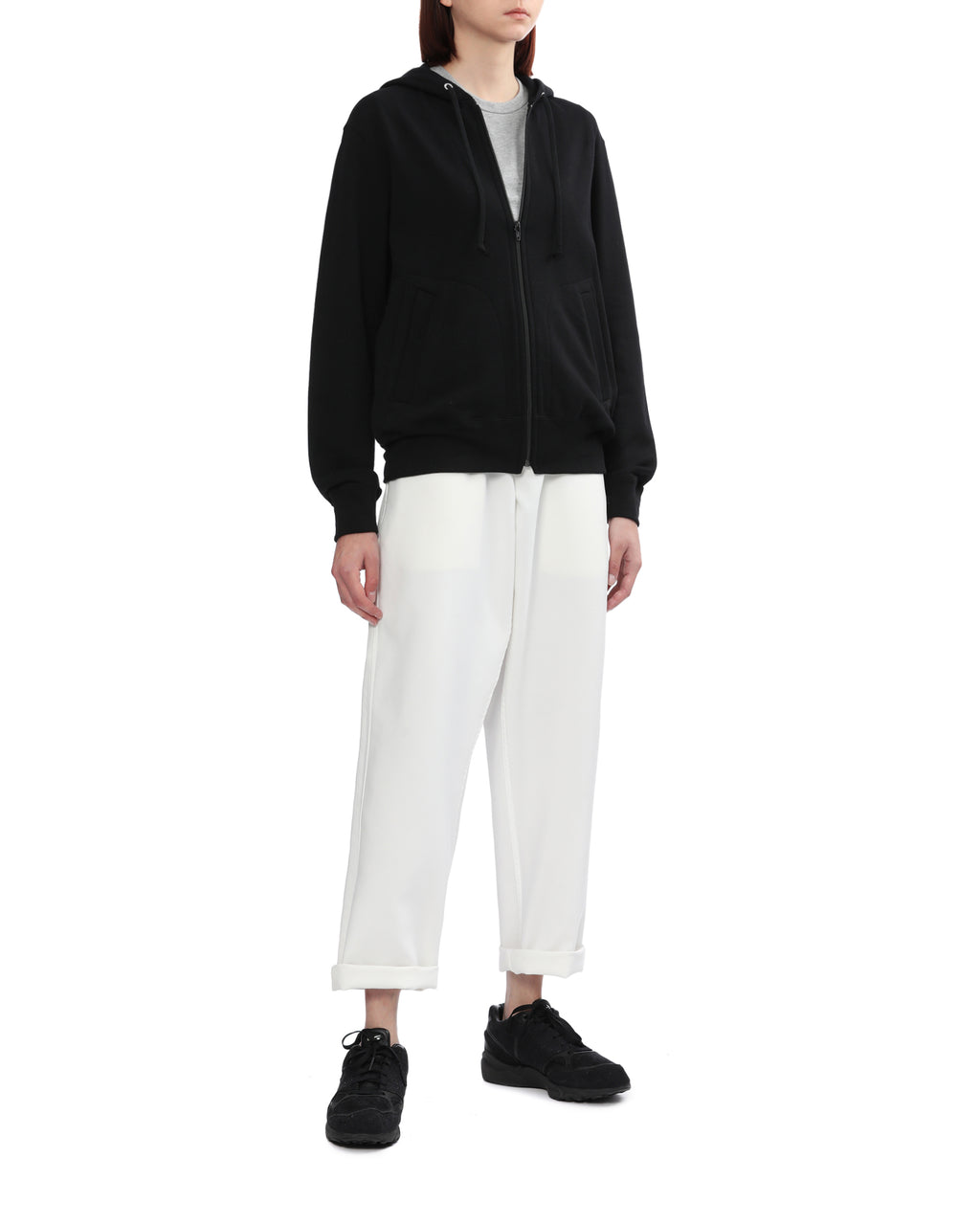 Heart emblem zip-up hoodie