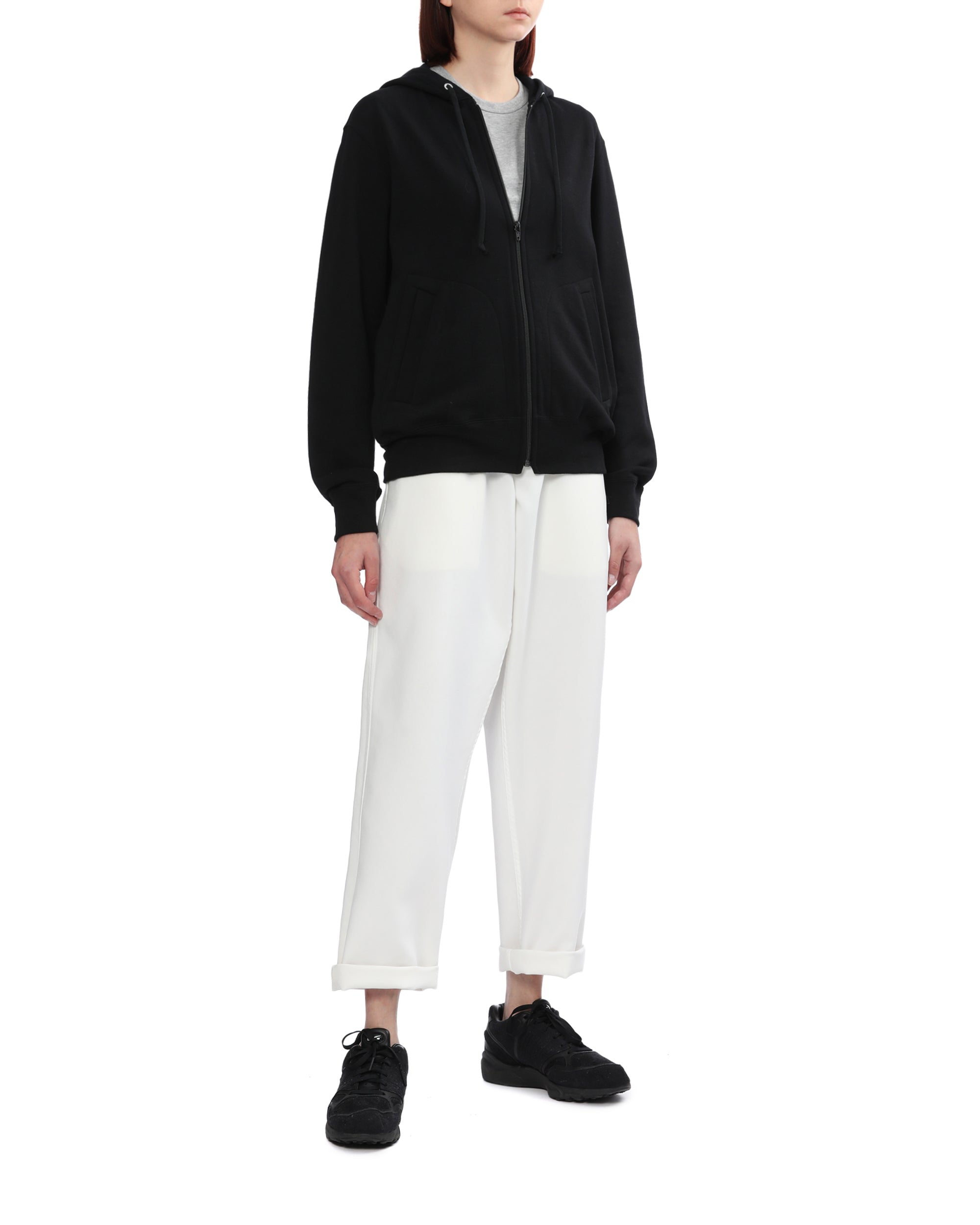 Heart emblem zip-up hoodie