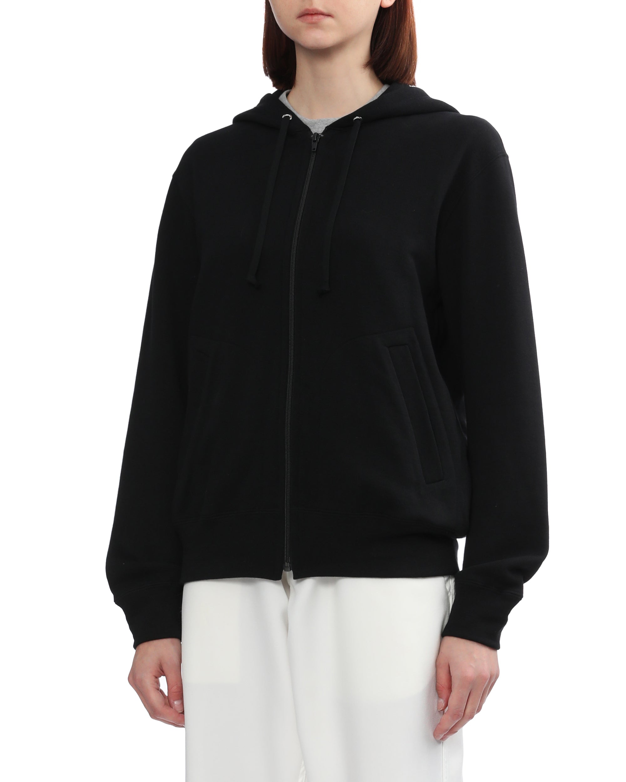 Heart emblem zip-up hoodie