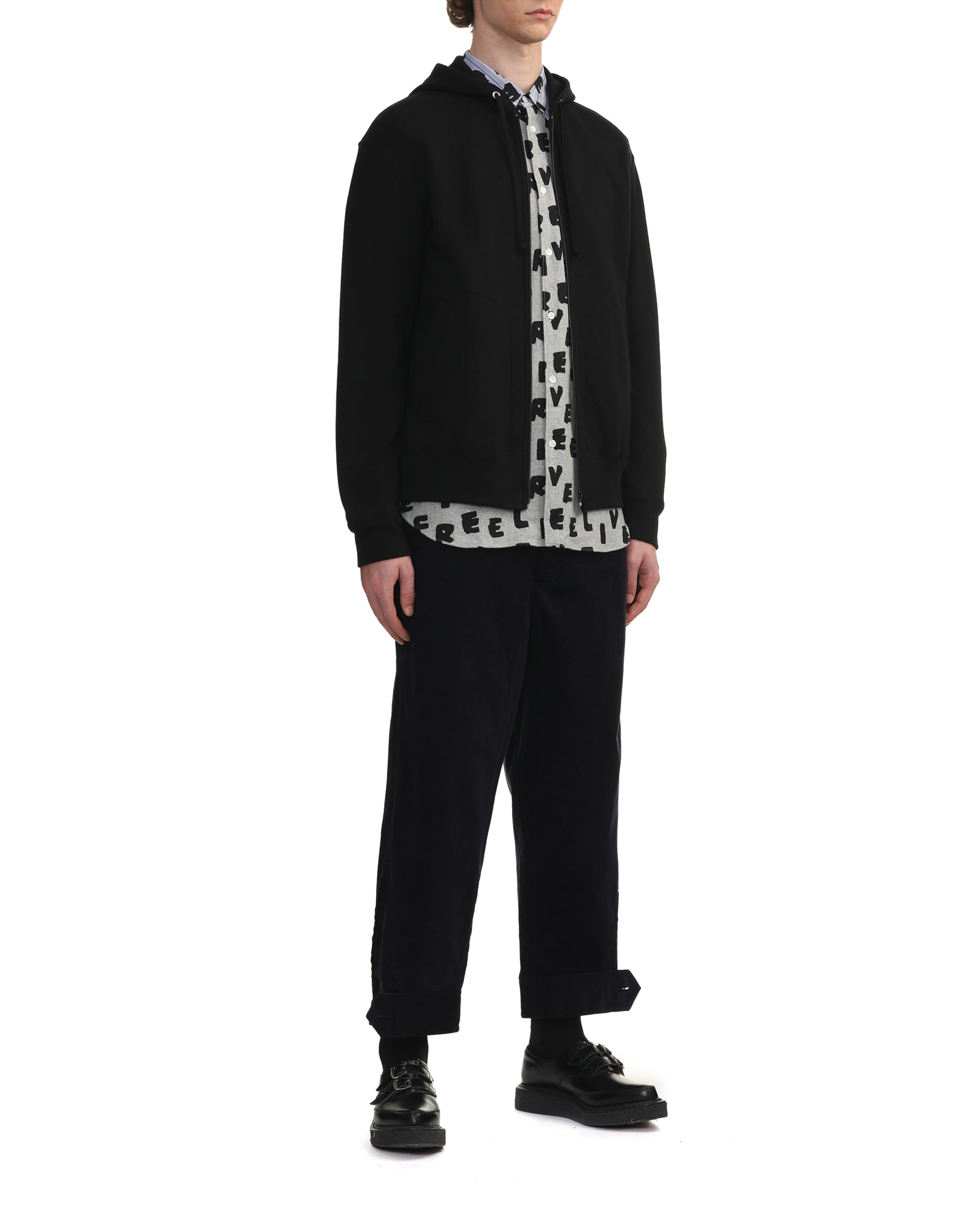 Heart emblem zip-up hoodie