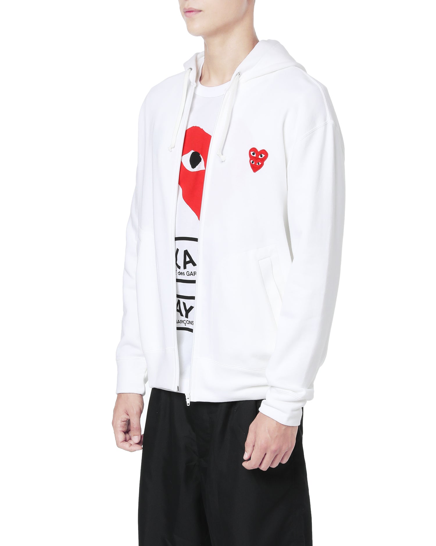 Double heart zip hoodie