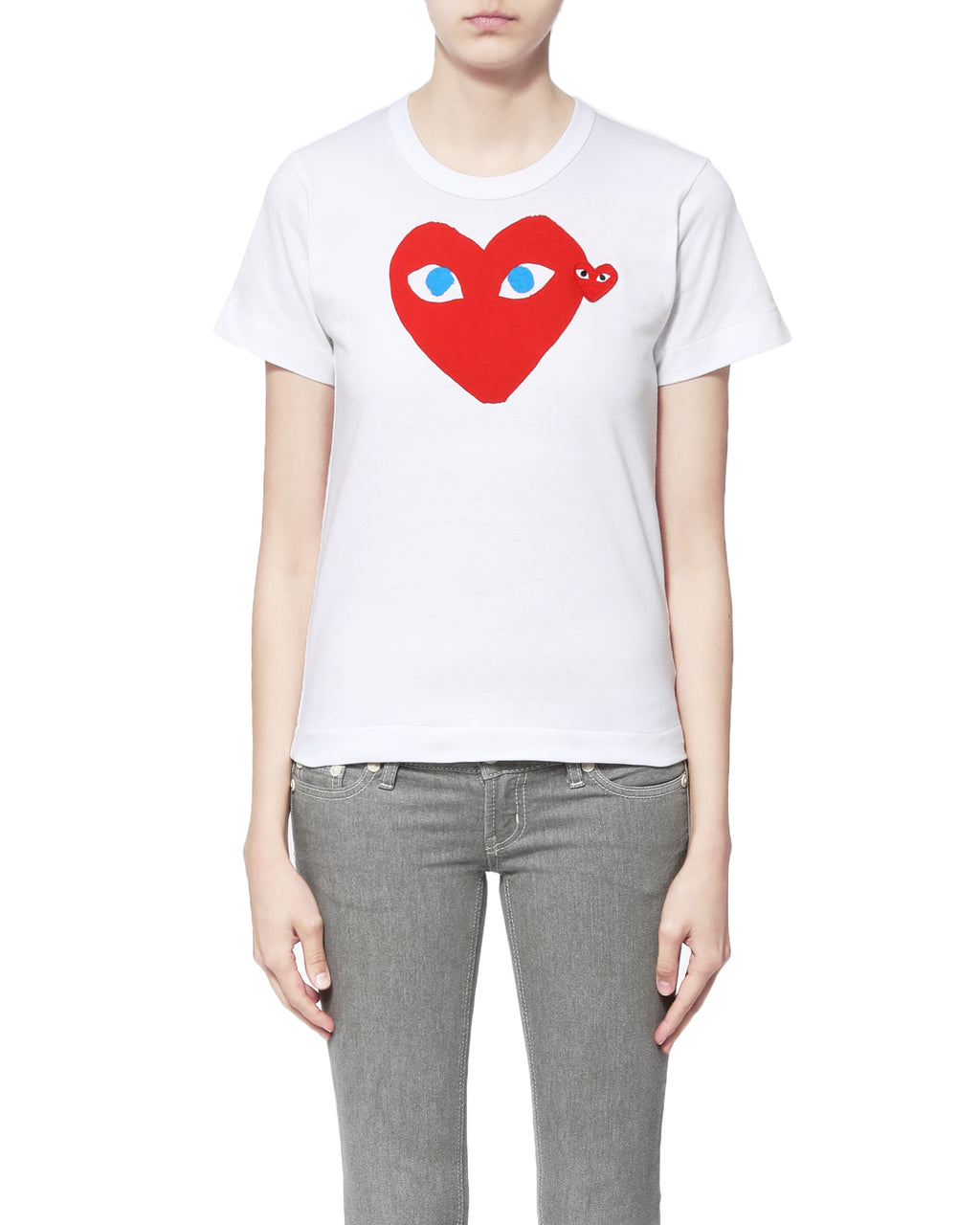 Double heart logo tee