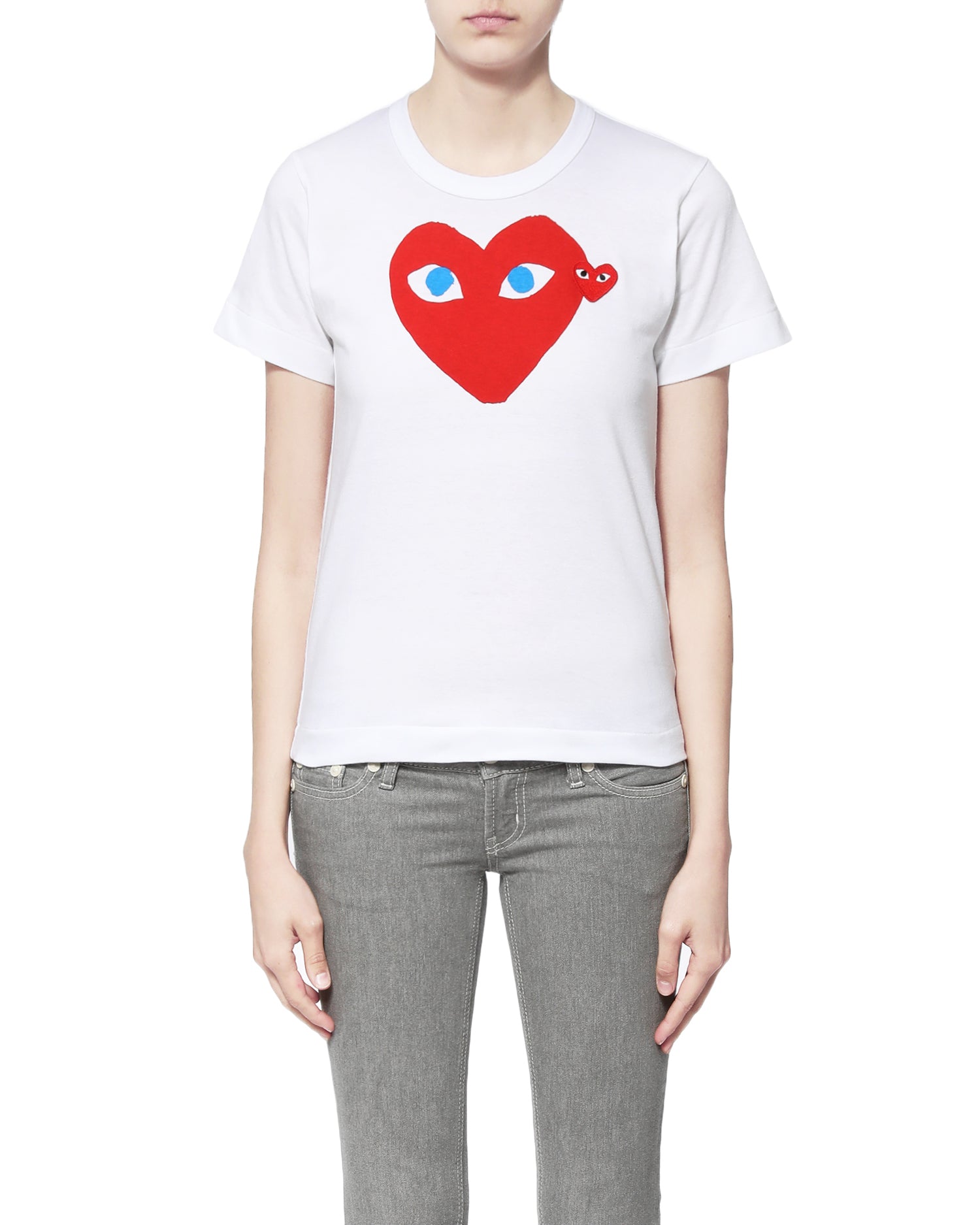 Double heart logo tee