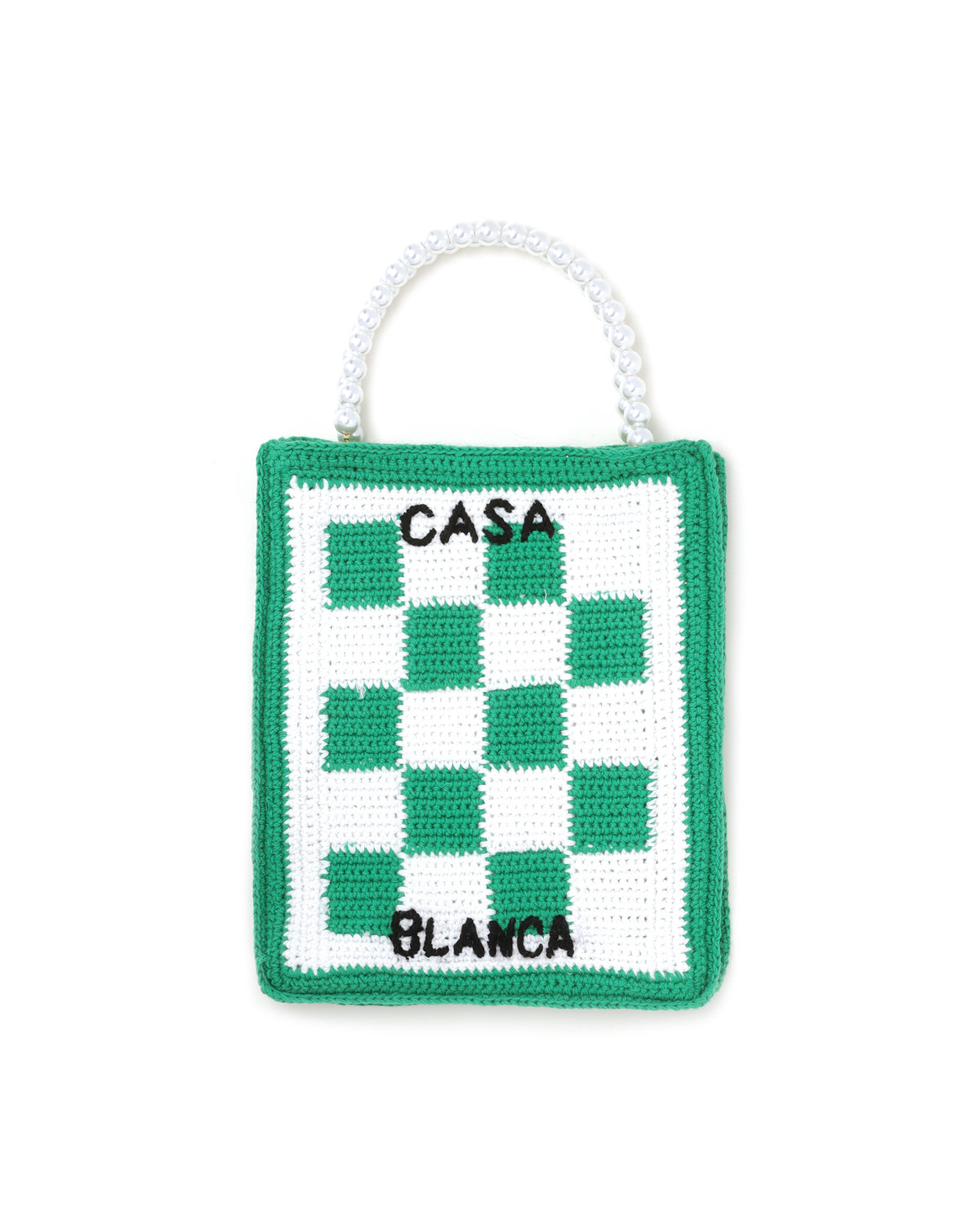 Crocheted mini check tote