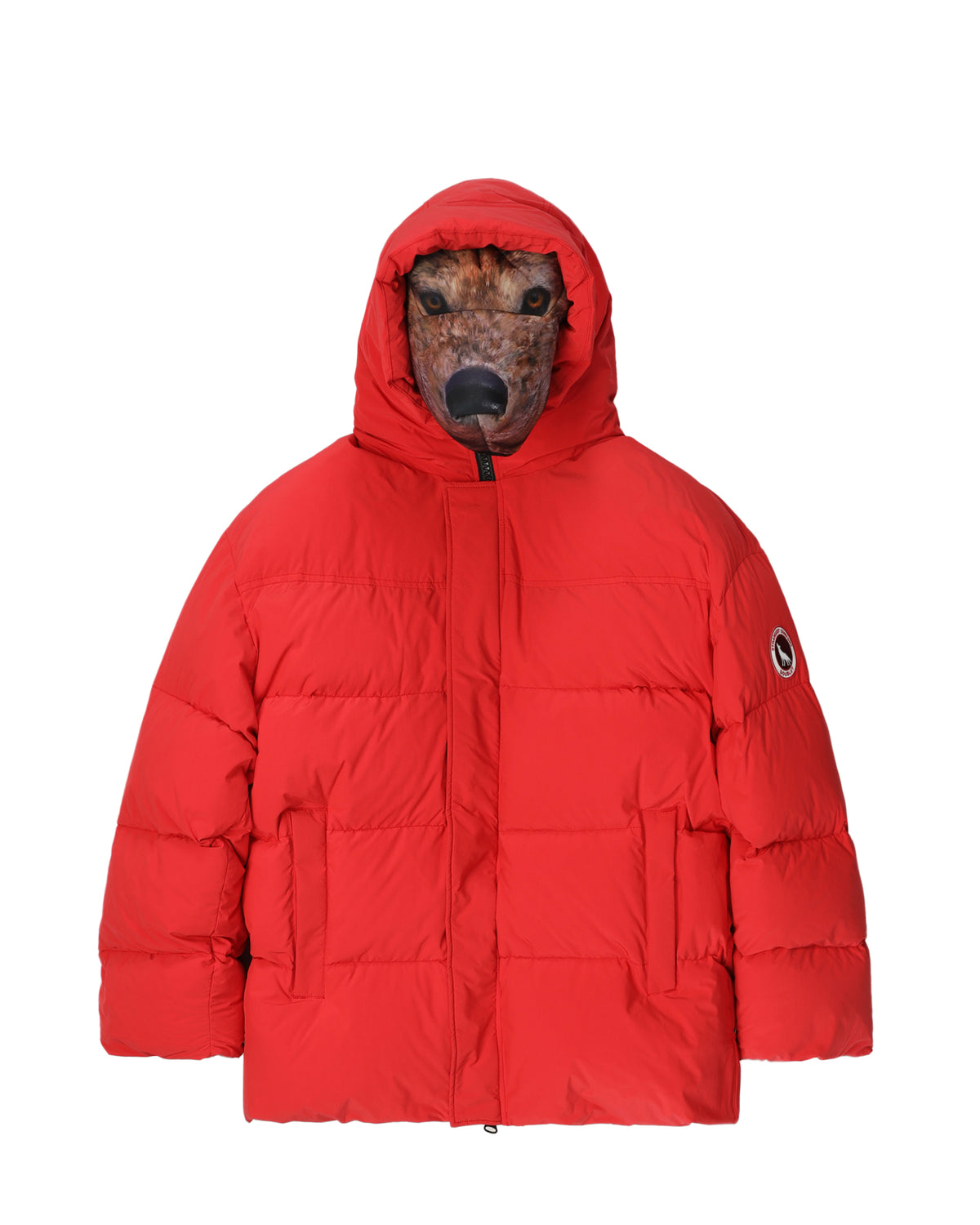 Animal hooded down jacket
