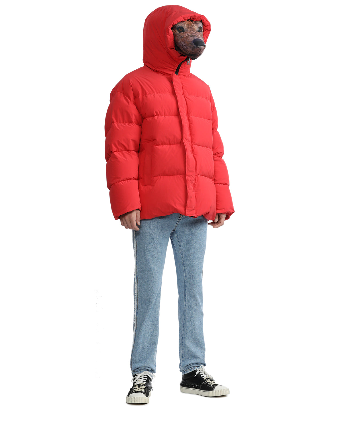 Animal hooded down jacket