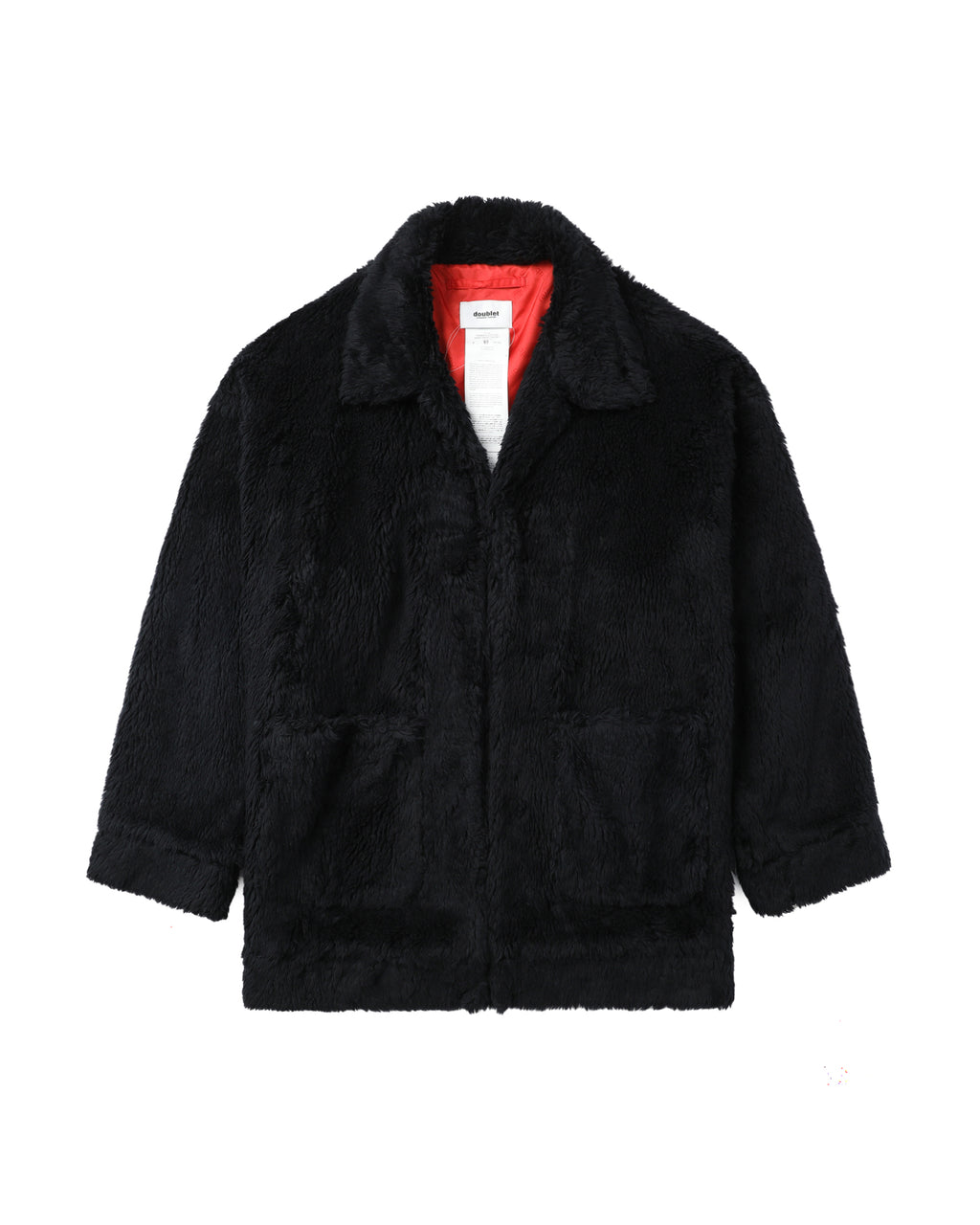 Graphic-detail fluffy jacket