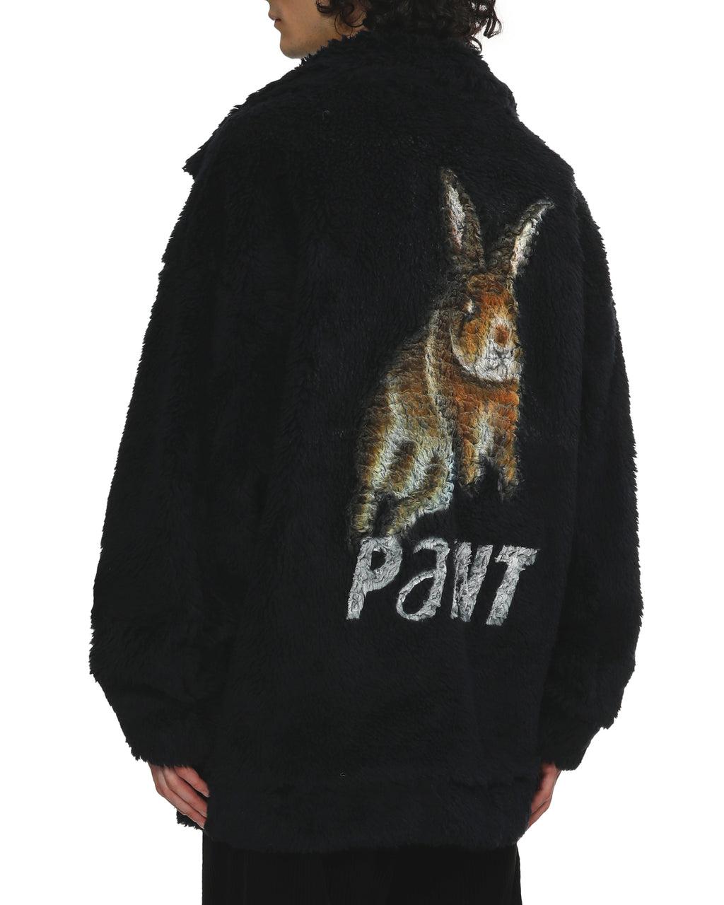 Graphic-detail fluffy jacket