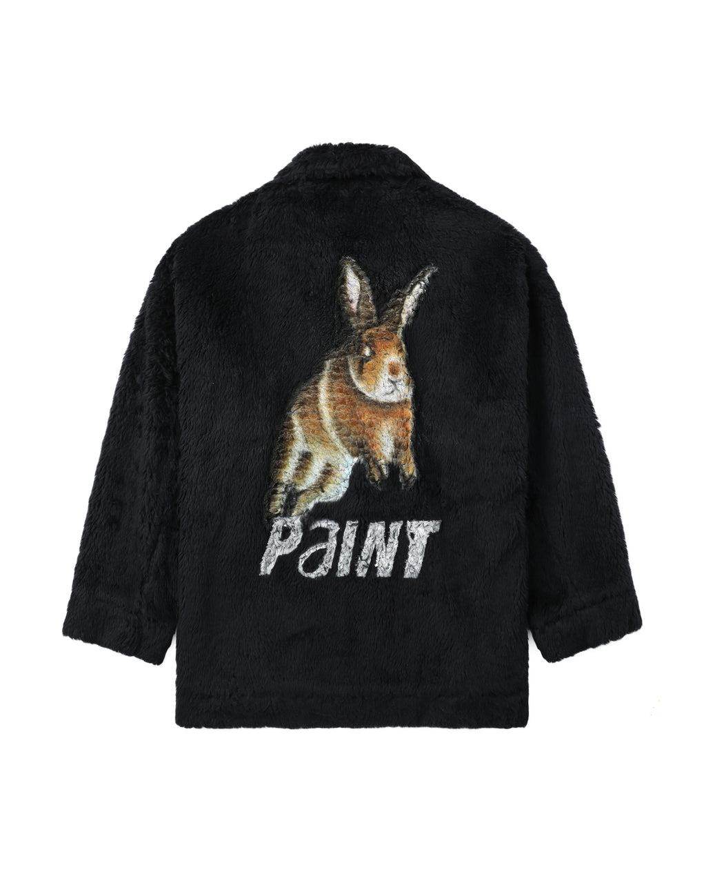 Graphic-detail fluffy jacket